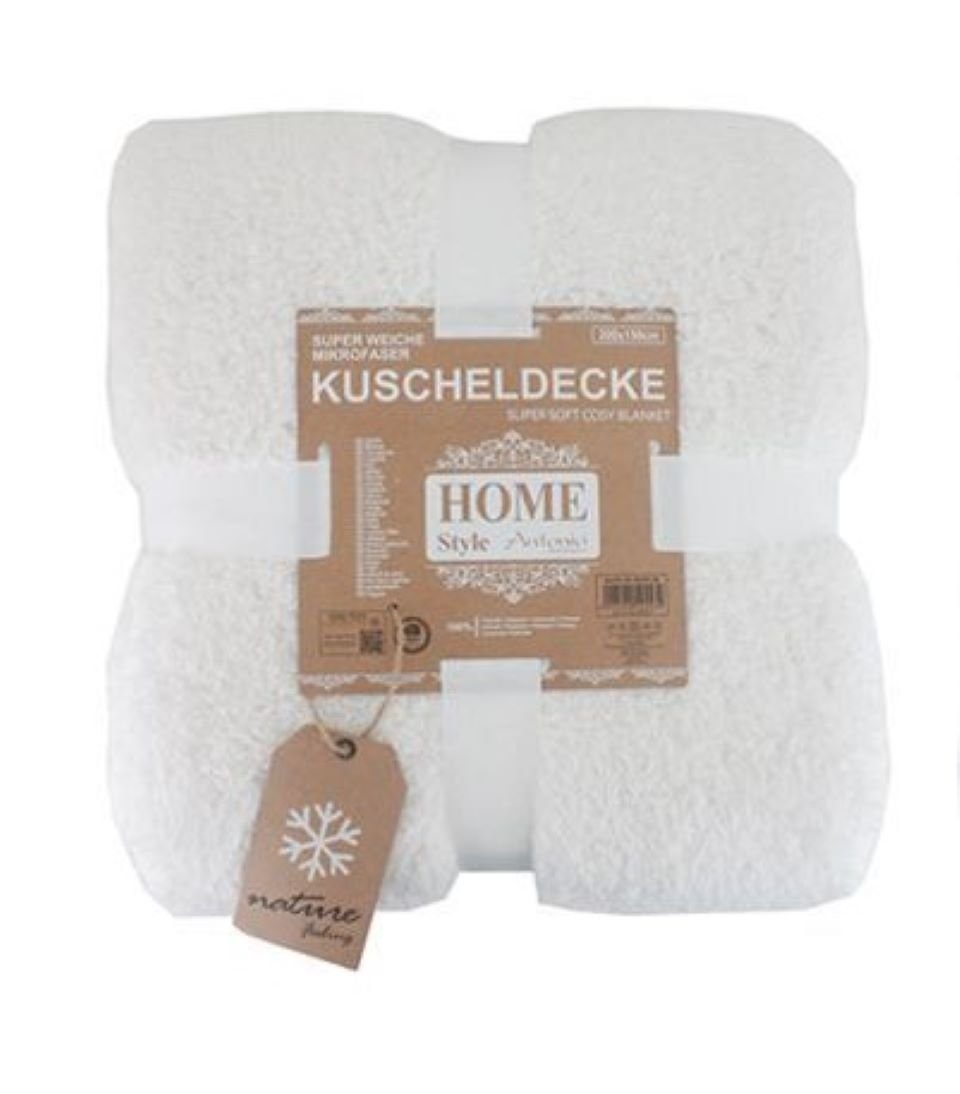 Wohndecke Teddy Kuscheldecke in Kunstfell-Optik, flauschige Mikrofaser Decke, Home,Relax&Style, 150 x 200 cm große, warme, weiche Kuscheldecke