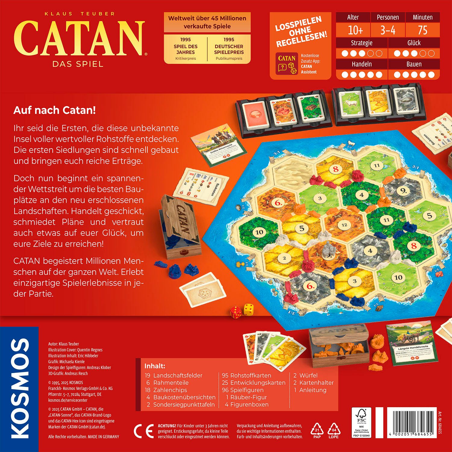 Kosmos Spiel CATAN Das Spiel, Strategiespiel, Made in Germany