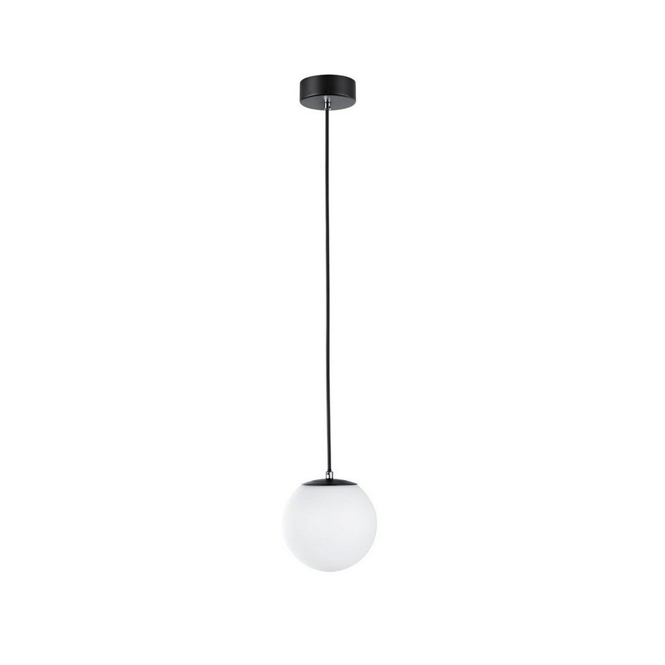 Paulmann LED Pendelleuchte Selection Bathroom Gove IP44 9W 3000K  Satin/Schwarz matt Glas/Metall, LED fest integriert, Warmweiß, IP-Schutz:  IP44 - spritzwassergeschützt für Feuchträume