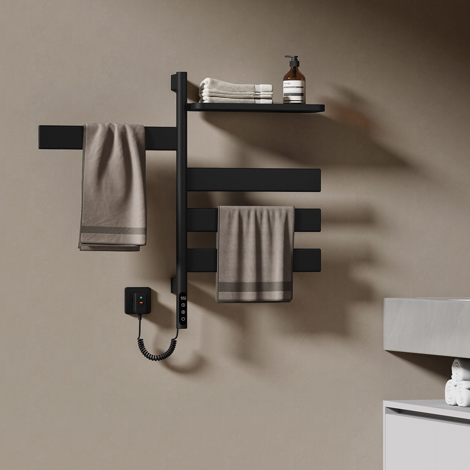 EMKE Elektrischer Badheizkörper Handtuchheizkörper elektrisch mit Thermosta günstig online kaufen