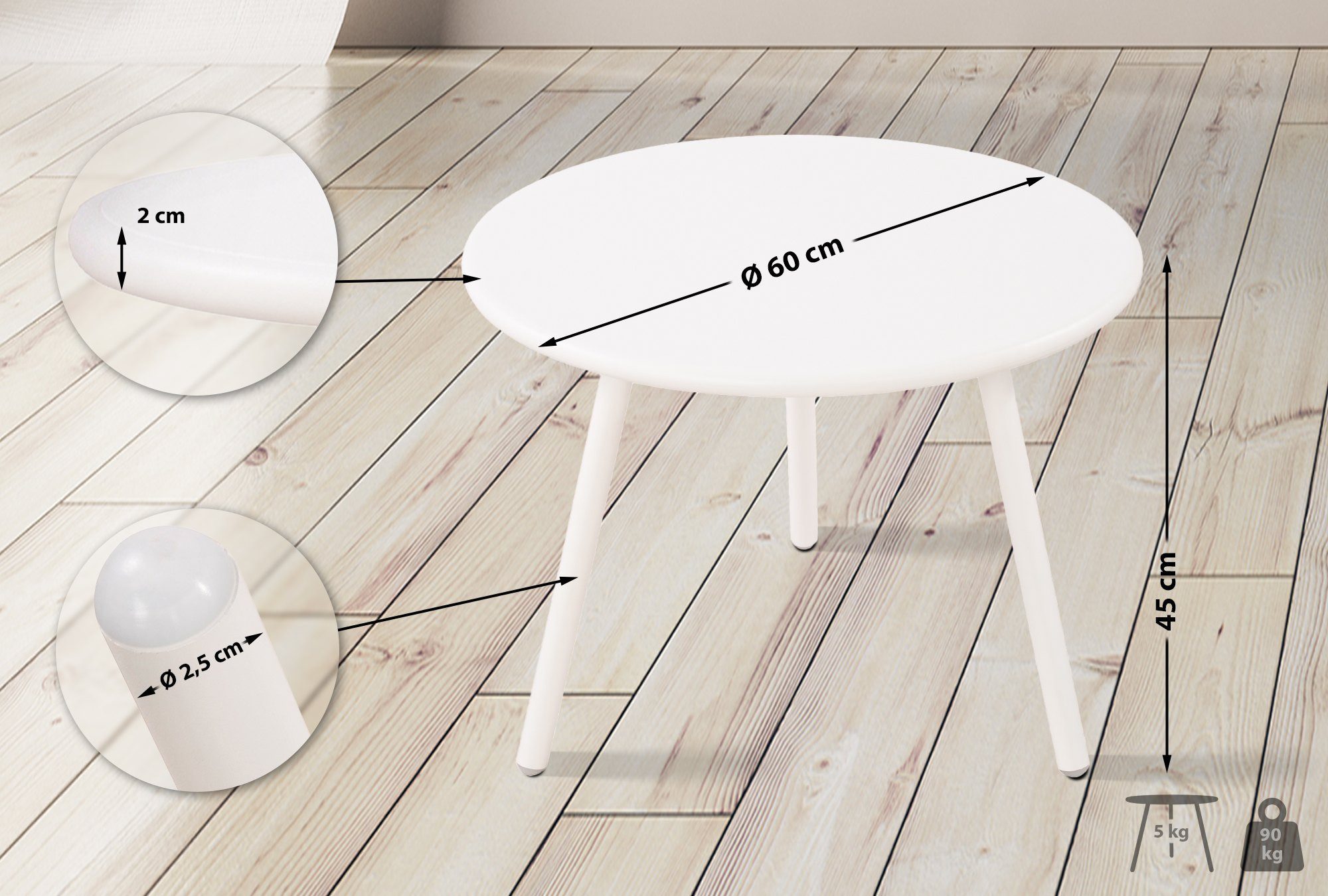 TPFLiving Couchtisch Maveo (Tischplatte: Recyceltes Polypropylen, UV-bestän günstig online kaufen