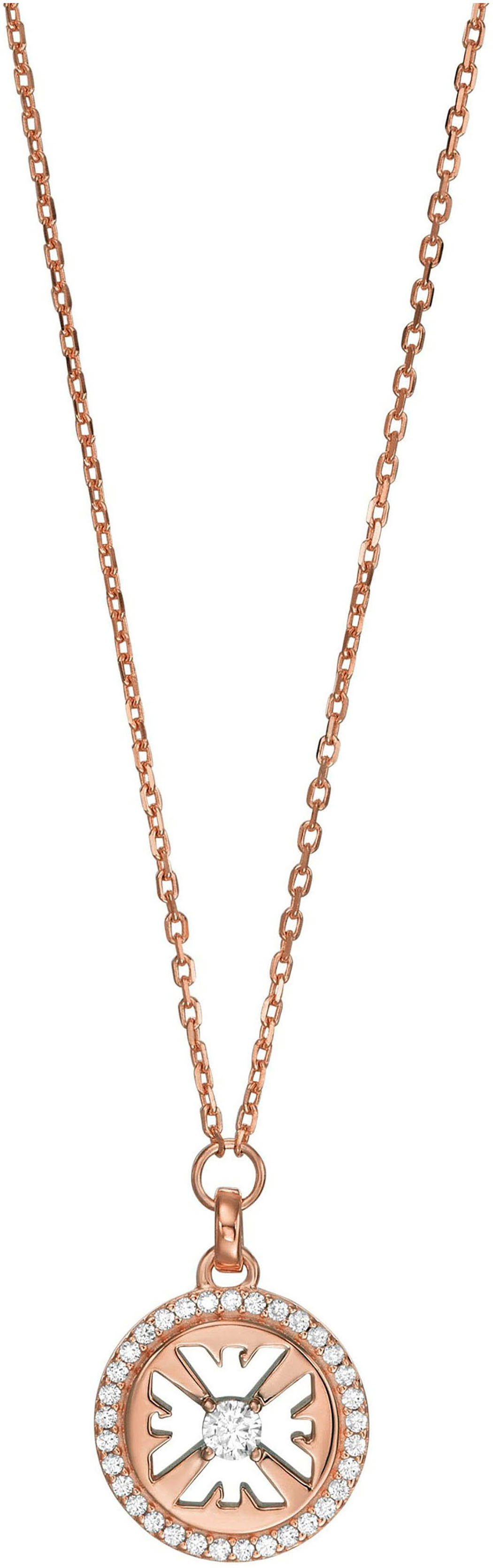 Emporio Armani Kette mit Anhänger Schmuck Geschenk Silber 925 Halsschmuck LOGO ESSENTIALS, mit Zirkonia (synth)