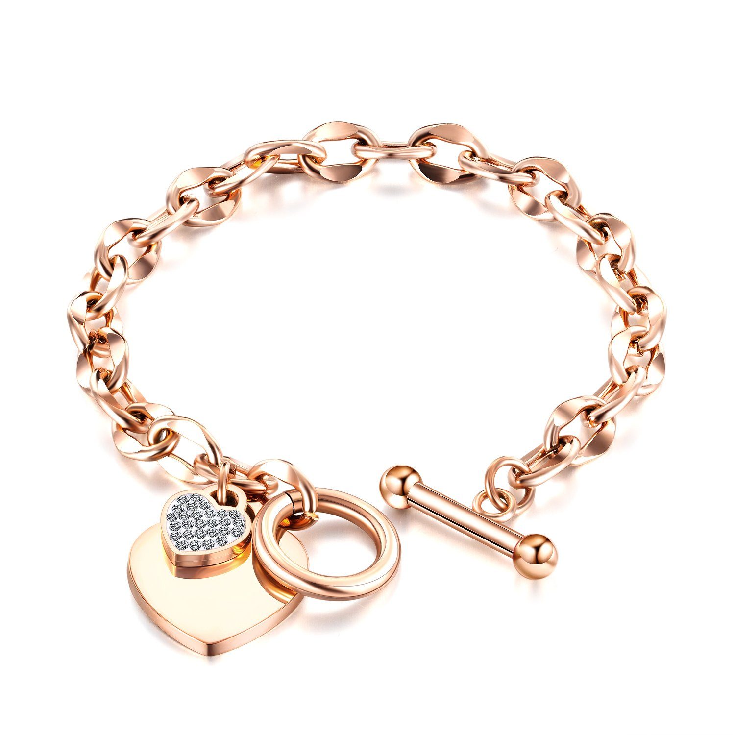 COLLEZIONE ALESSANDRO Armband Strassherz (1-tlg) rosa