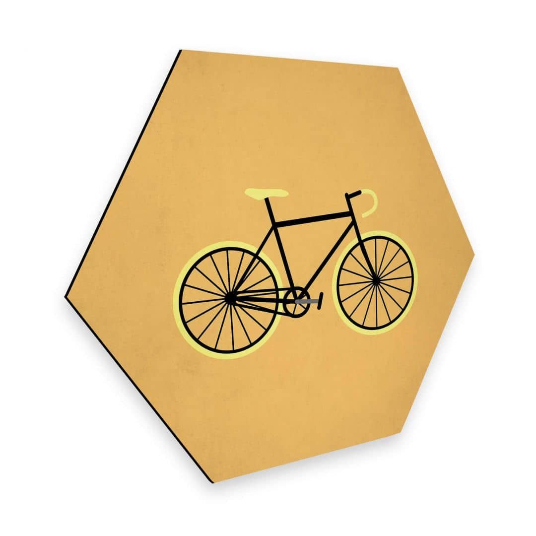 K&L Wall Art Gemälde Hexagon Wandschild Retro Fahrrad Rennrad Fixie Bike Vintage Deko, Nostalgie Wanddeko