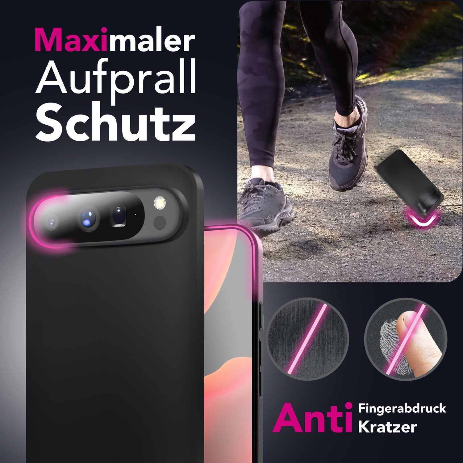 Nalia Smartphone-Hülle Google Pixel 10 Pro 16 cm (6,3 Zoll), Matte TPU Schutzhülle / 1,28mm Dünn / Staubschutz Tasten / Soft Touch