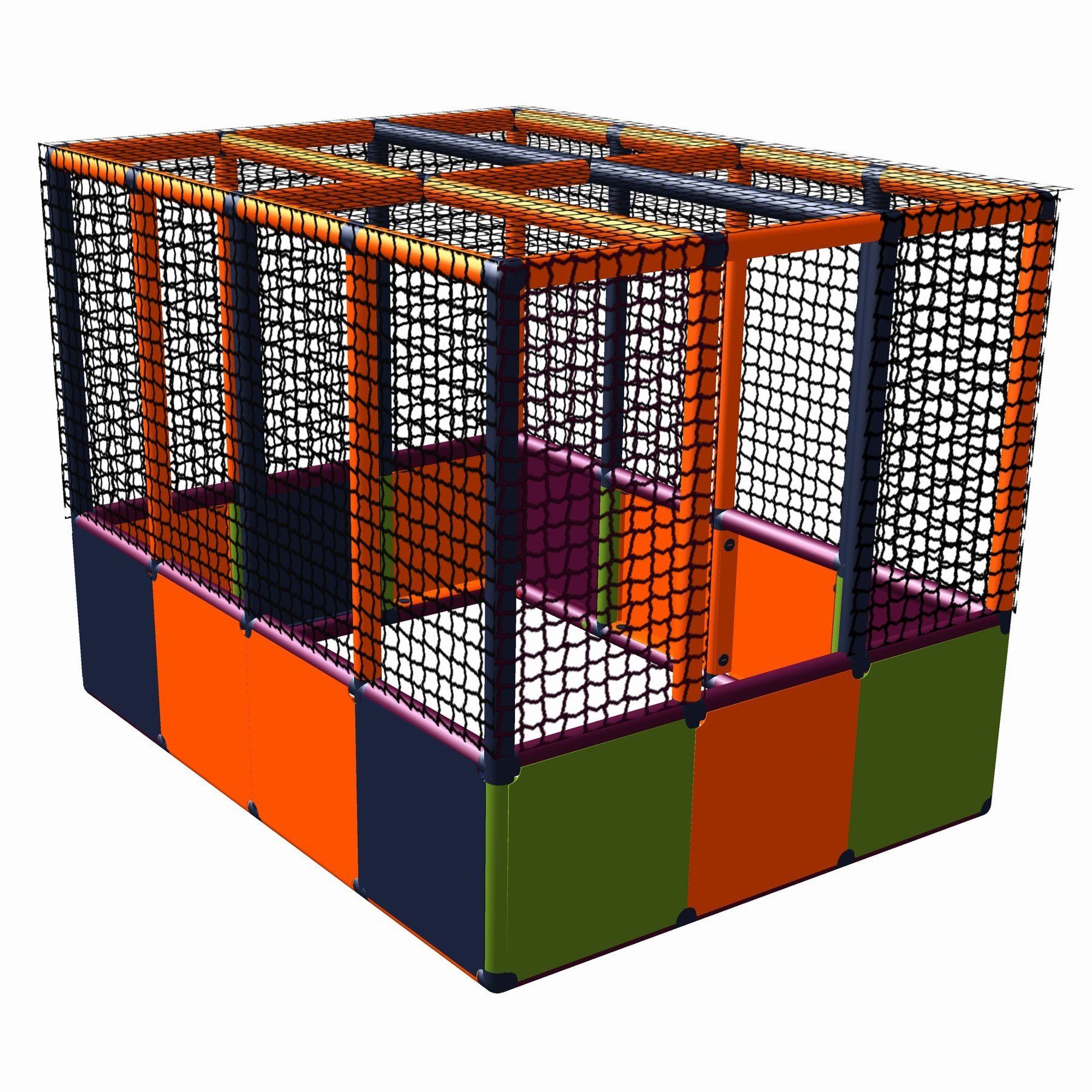 move and stic Konstruktions-Spielset BALLCENTER Kugelbad Ballebad ohne Boden Bällepool, (komplettes Spielset ohne Bälle), erweiterbar, umbaubar, Made in Germany titangrau-apfelgrün-orange