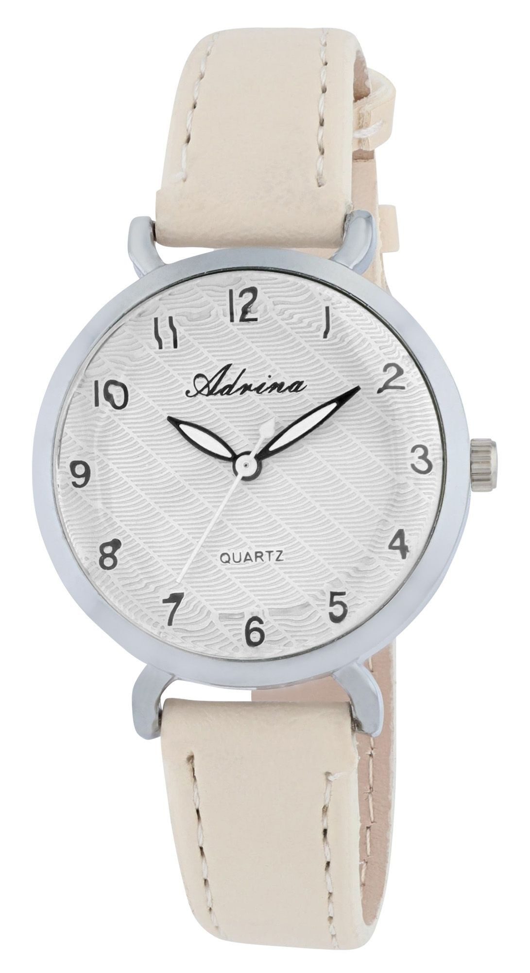 Adrina Quarzuhr 1900309 Metall/Edelstahl, Lederimitationsband, silberfarben günstig online kaufen