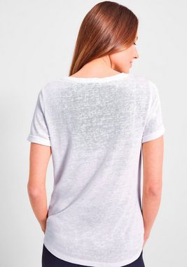 Cecil T-Shirt LINENLOOK_Shape print mit klassischem Rundhalsausschnitt