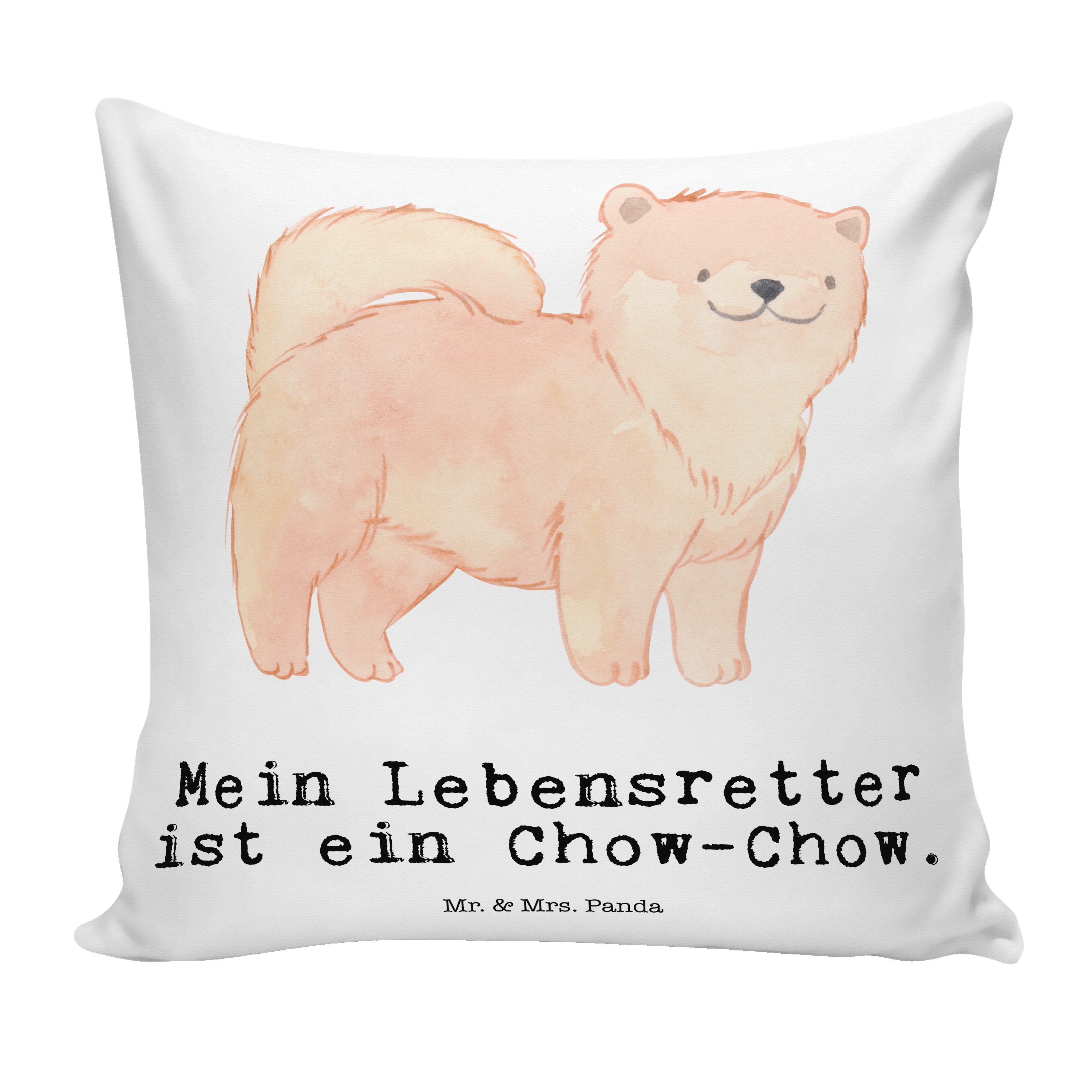 - Chow-Chow - Panda Mr. Spitz, Hund, Geschenk, Mrs. Dekokissen Weiß Lebensretter Asiatischer & Mo