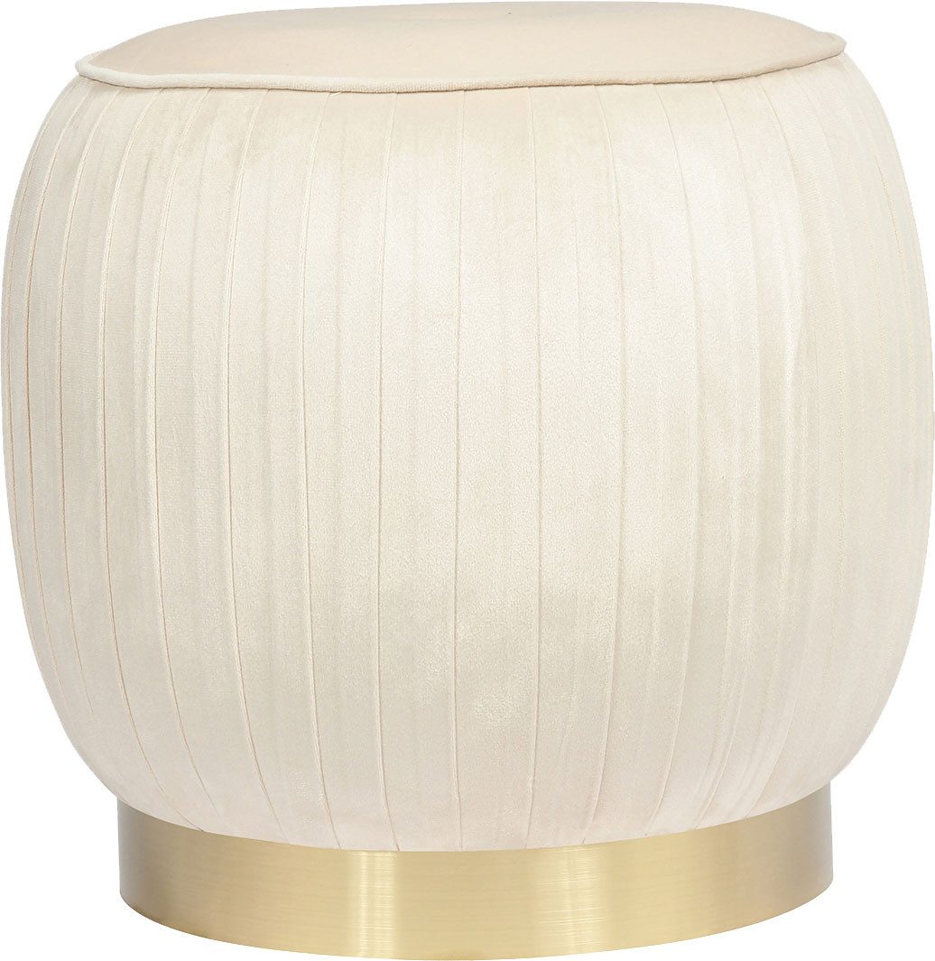 Polsterhocker Hocker Lyla 125, Edler Touch durch goldenen Sockel, Samtbezug