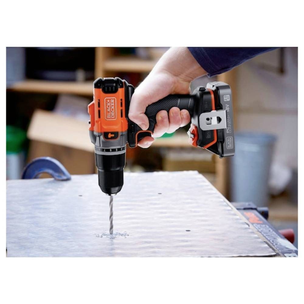 Black + Decker Schlagbohrmaschine 2-Gang-Akku-Schlagbohrschrauber bürstenlos, inkl. Koffer, ohne Akku, bürstenlos, inkl. Koffer, ohne Akku, ohne Ladegerät, mit Zubehör