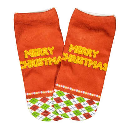 cosey Sneakersocken 1 Paar Sneaker-Weihnachts-Socken – Einheits-Größe 33-40 Merry Christmas