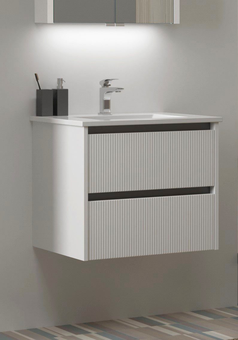 welltime Waschtisch Urban, mit Keramik Waschbecken, 2 Schubladen mit Softclose, Breite 60 cm