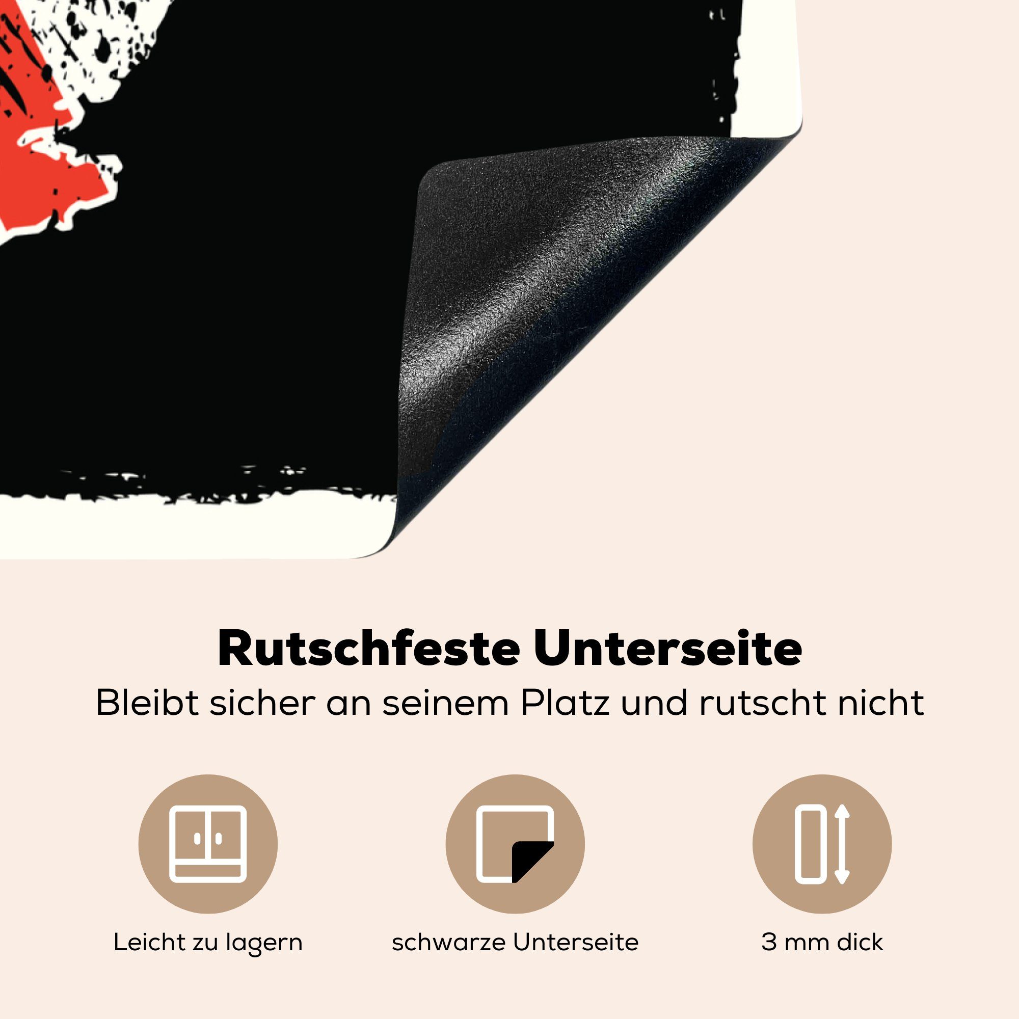 Ceranfeldabdeckung, Vinyl, der Arbeitsplatte Flagge des (1 Königreichs, in küche Illustration 78x78 tlg), MuchoWow cm, für britischen Vereinigten Herdblende-/Abdeckplatte Form