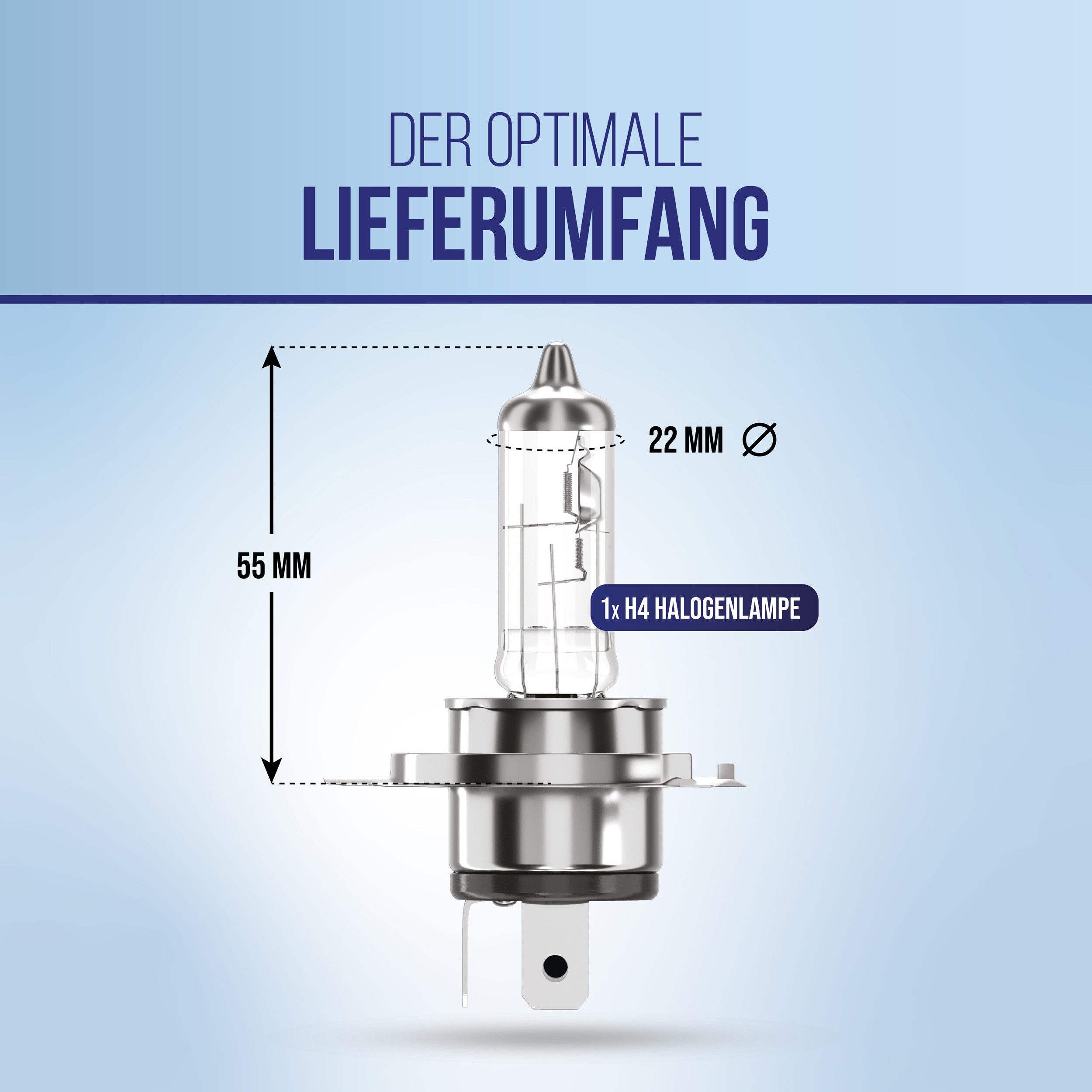 alca KFZ-Ersatzleuchte H4 Halogenlampe LKW 24V 75W P43t für Scheinwerfer, Fernlicht, 1 St.