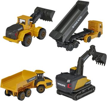 majORETTE Spielzeug-LKW Volvo Fahrzeuge-Set - Baustellenfahrzeuge 4er, aus Metall