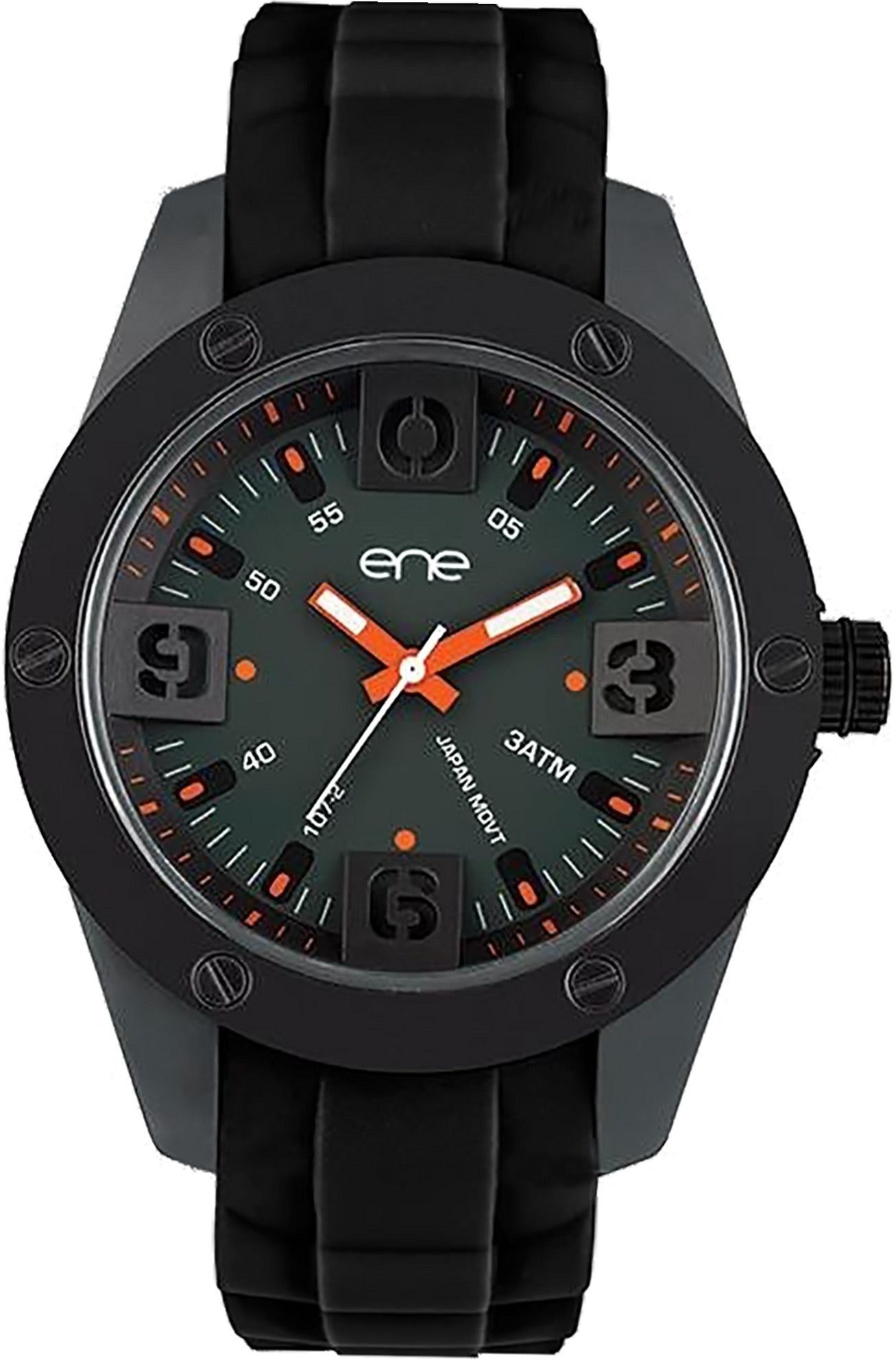 Ene Quarzuhr eneWatch Herren Uhr Fashion E72548 Silikon, (Analoguhr), Herrenuhr rund, extra groß (ca. 48mm) Silikonarmband, Fashion-Style