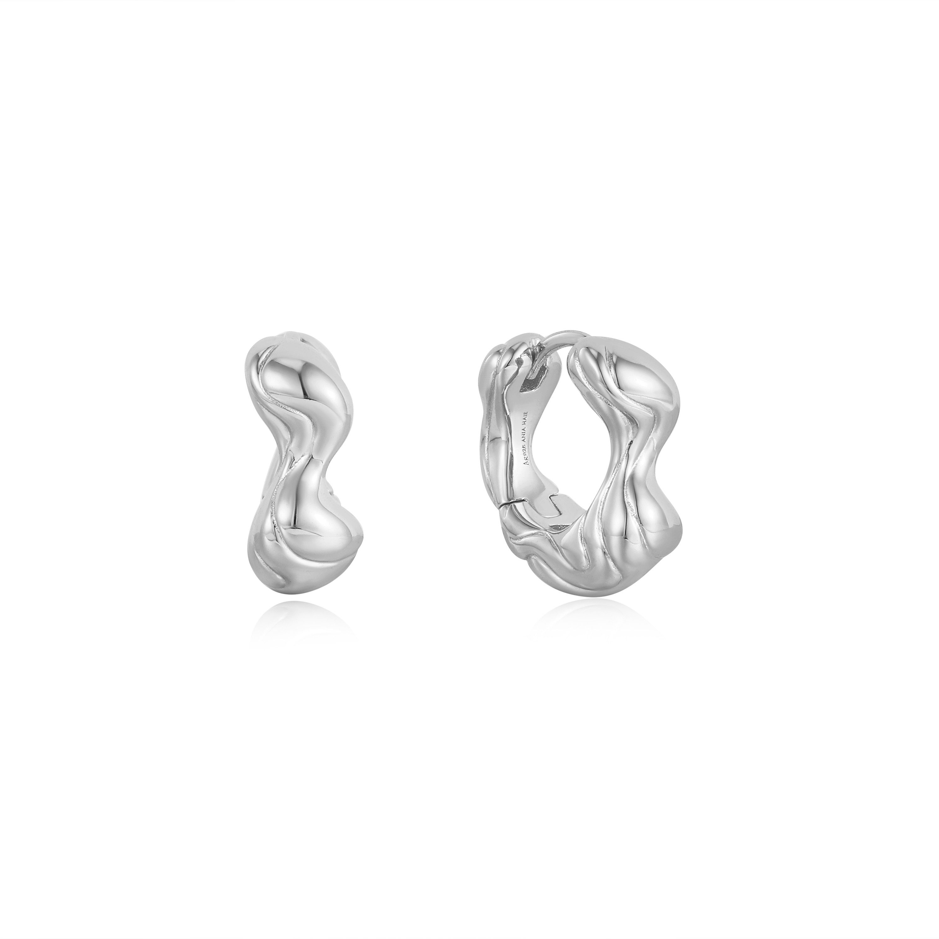 Ania Haie Paar Ohrstecker Twisted Wave Thick Hoop 925er Sterlingsilber