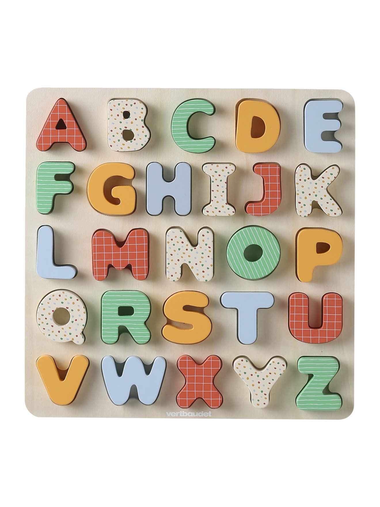 vertbaudet Puzzle Kinder Buchstaben-Puzzle, Holz FSC®, Puzzleteile, Holz FSC®