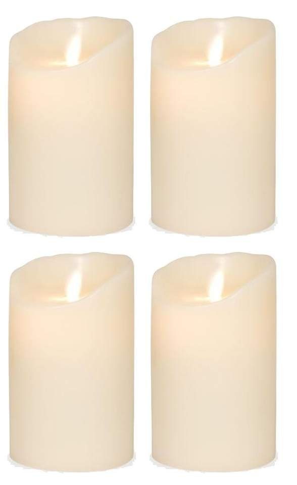 SOMPEX LED-Kerze 4er Set Flame LED Kerzen elfenbein 12,5cm (Set, 4-tlg., 4 Kerzen, Höhe 12,5cm, Durchmesser 8cm), integrierter Timer, Echtwachs, täuschend echtes Kerzenlicht, optimales Set für den Adventskranz, Fernbedienung separat erhältlich. Reduzierter Preis € 108,99. Unverbindliche Preisempfehlung € 152,00, (€ 27,25 pro 1 Stk)