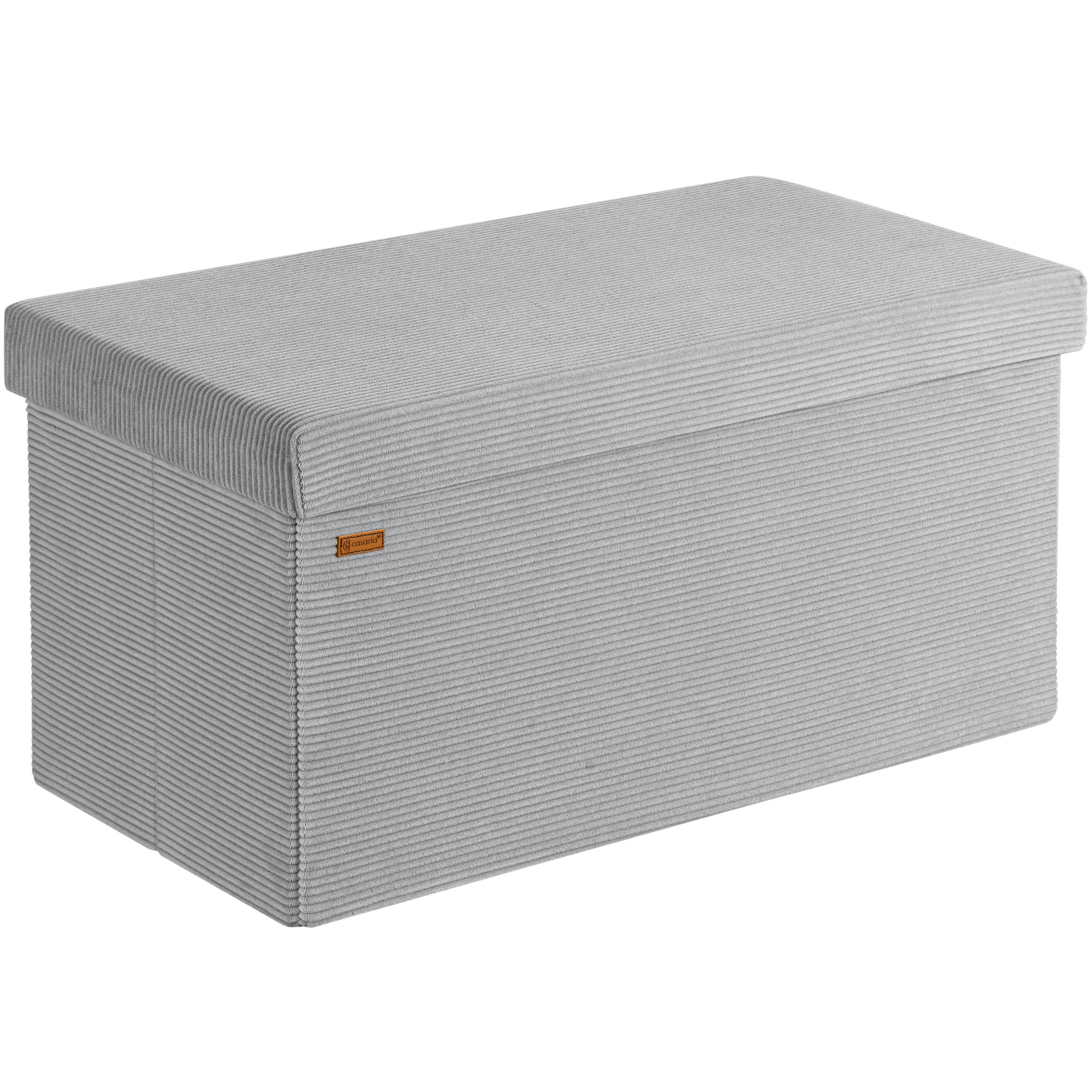 Casaria Sitzbank, Cord Beige Faltbar 76x38cm 300kg Belastbarkeit Wohnzimmer Schlafzimmer
