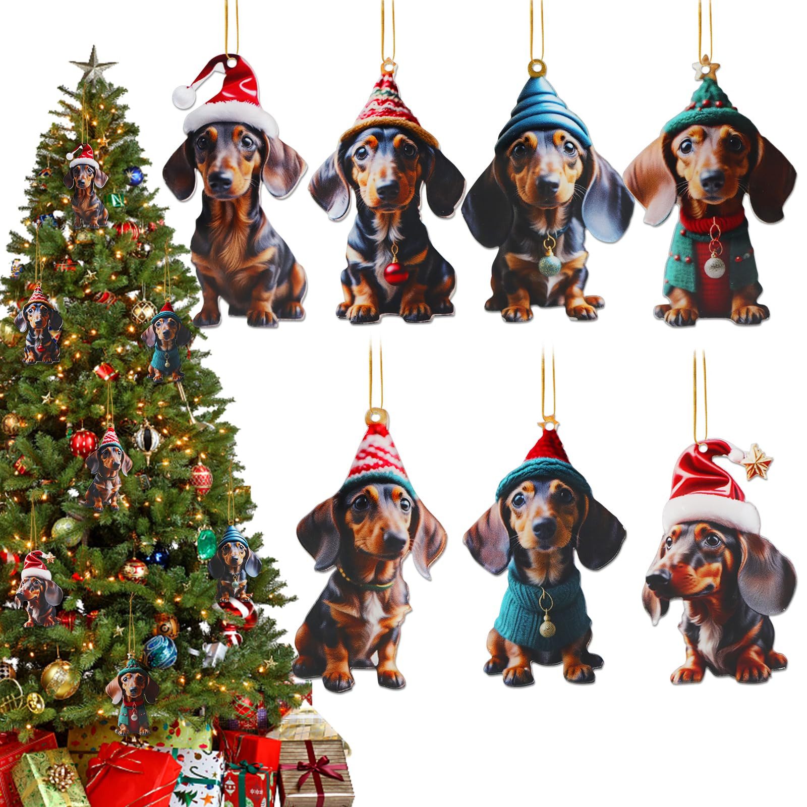 Bundviel Dekohänger 7stk Dackel Anhänger Schmecken Weihnachtsdeko Hunde Hän günstig online kaufen