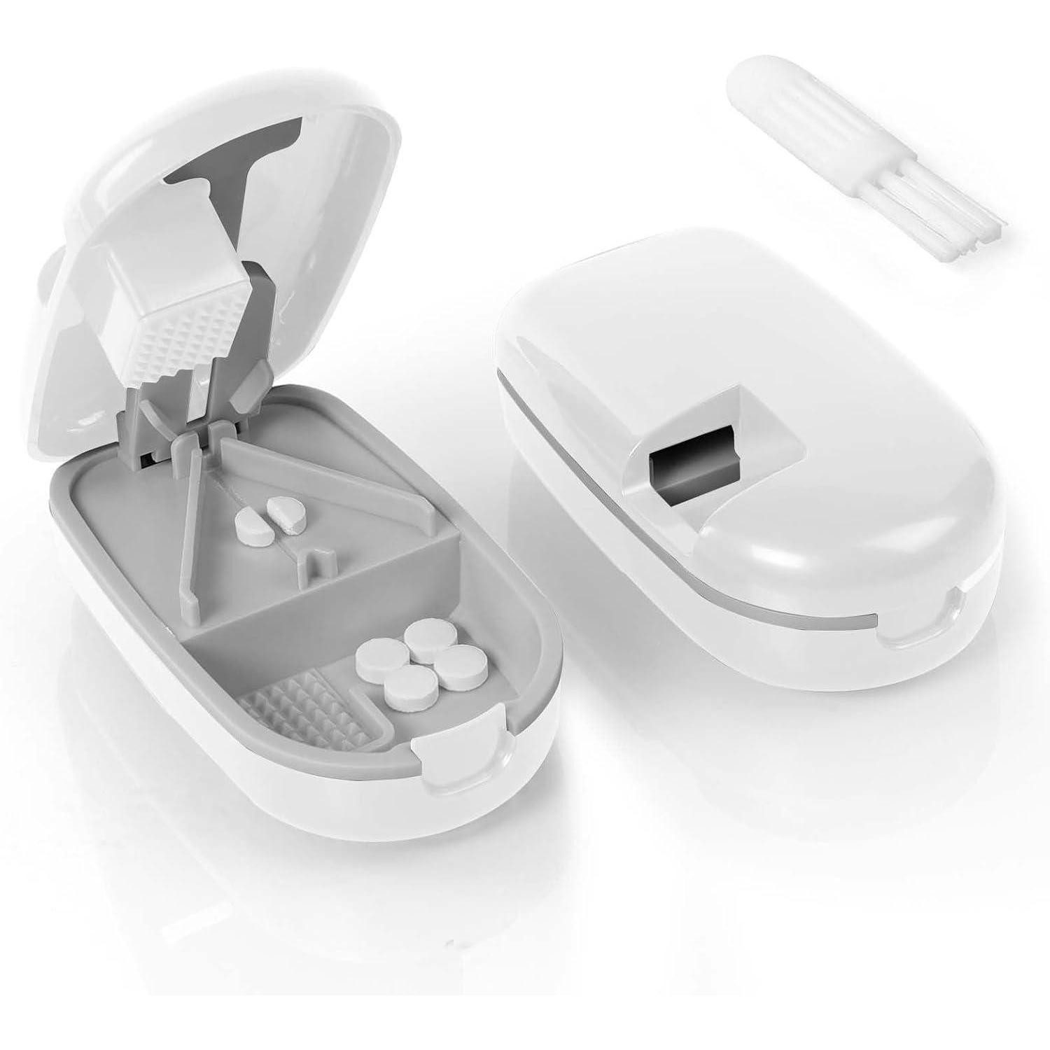 LuxusKollektion Mörser Tablettenteiler Pillenschneider für Tabletten mit Aufbewahrungsfach