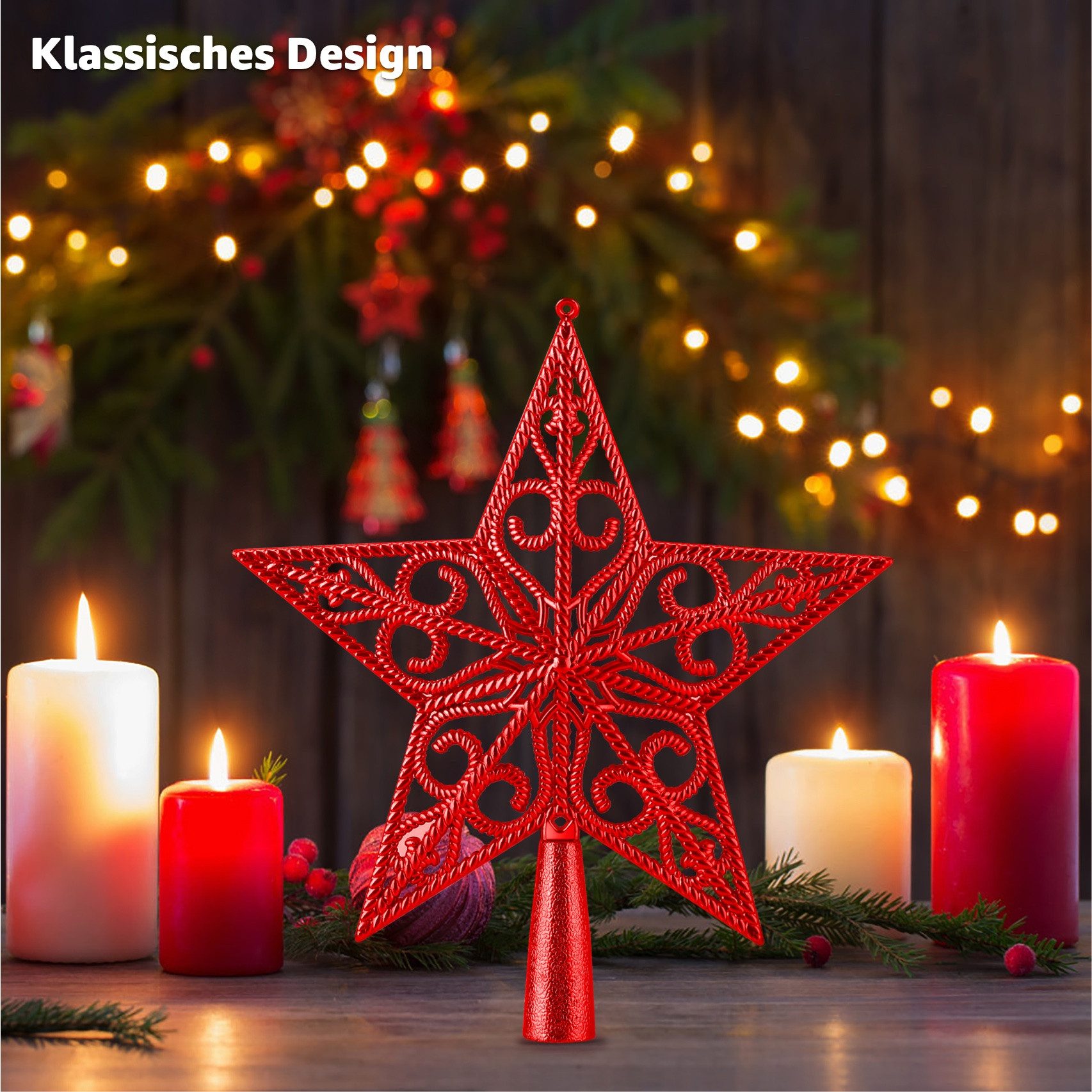TK Gruppe Christbaumspitze Christbaumspitze zum Aufstecken in verschiedenen Formen und Farben, wiederverwendbar – Bild 5 von 5