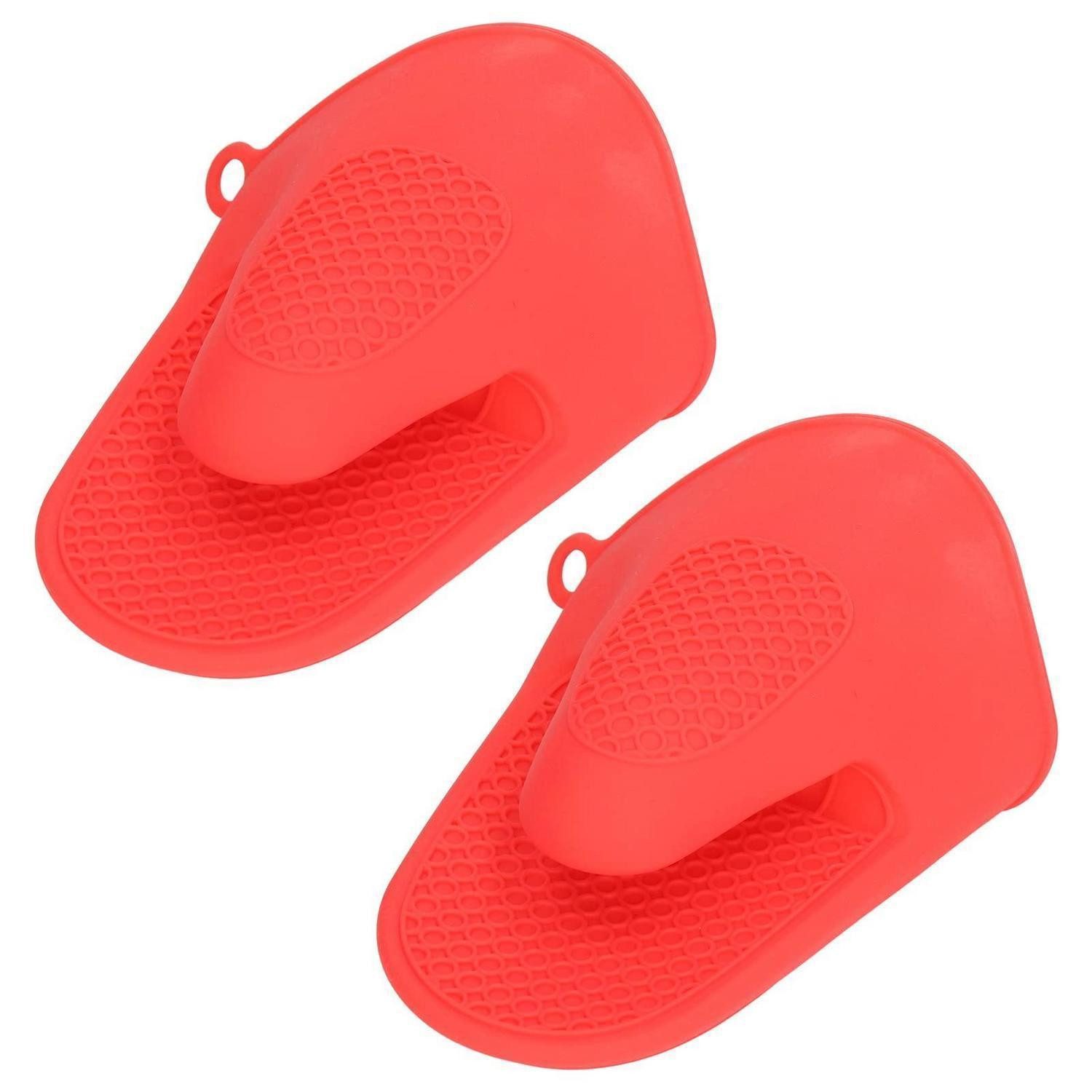 LuxusKollektion Grillhandschuhe Silikon Ofenhandschuhe Hitzebeständig Rutschfest Rot