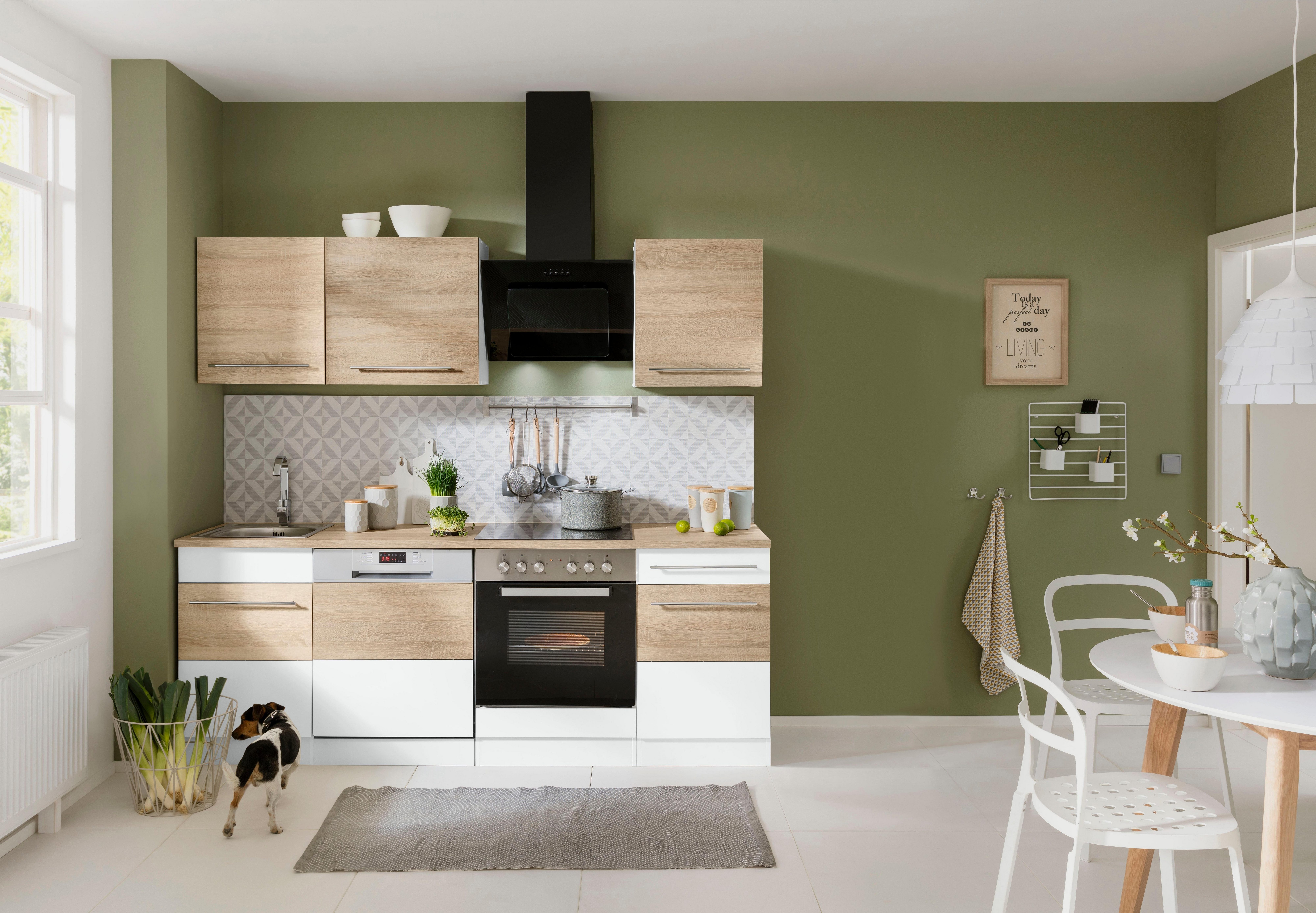 TABLE DE CUISSON Meuble de cuisine KS-Trient, largeur 220 cm, avec électroménager en option, plan de travail