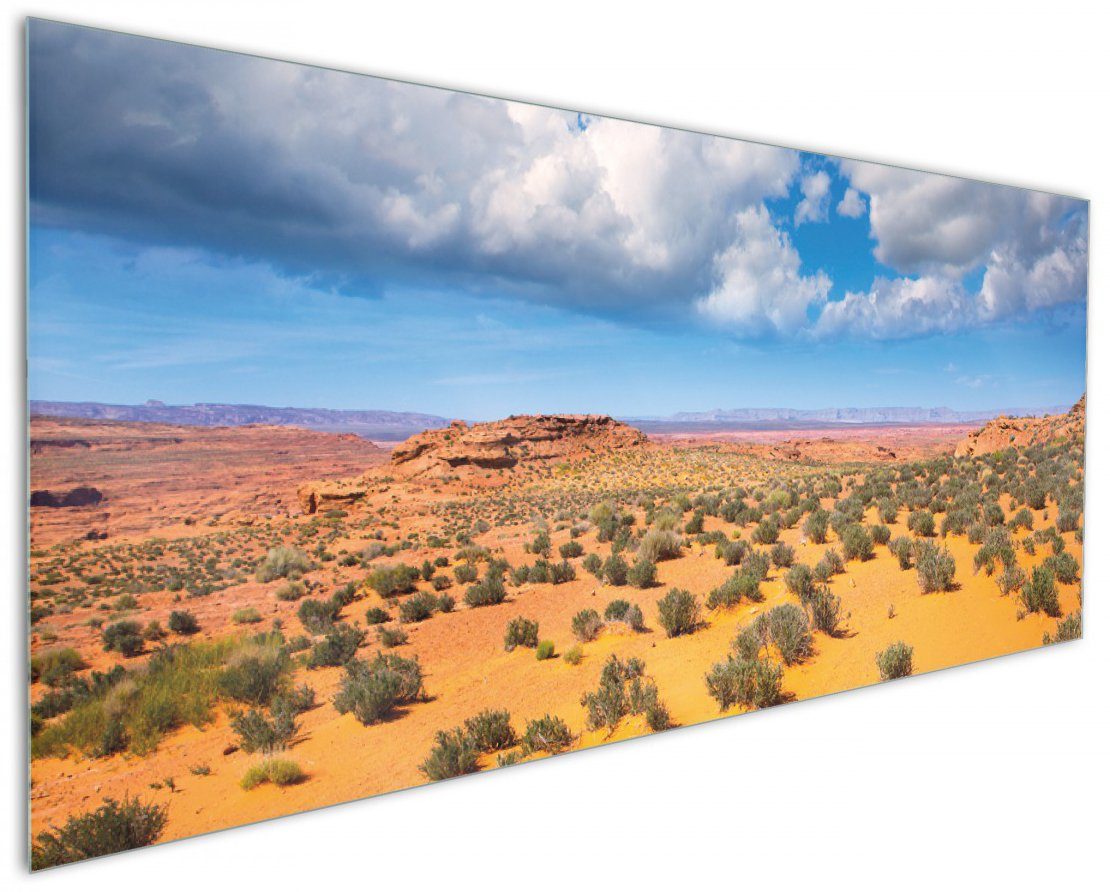Wallario Küchenrückwand Wüste in Arizona - blauer Himmel mit Wolken I, (1-tlg)