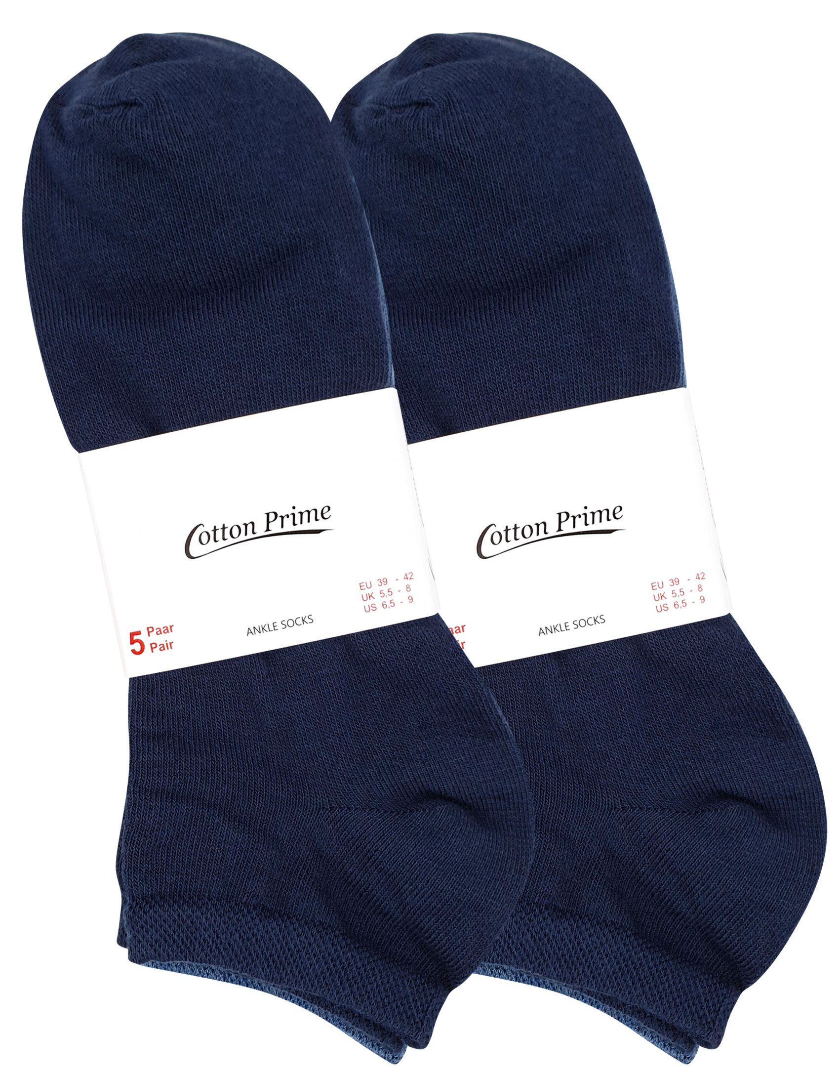 Prime® angenehmer Baumwollqualität Blau Sneakersocken in Cotton (10-Paar)