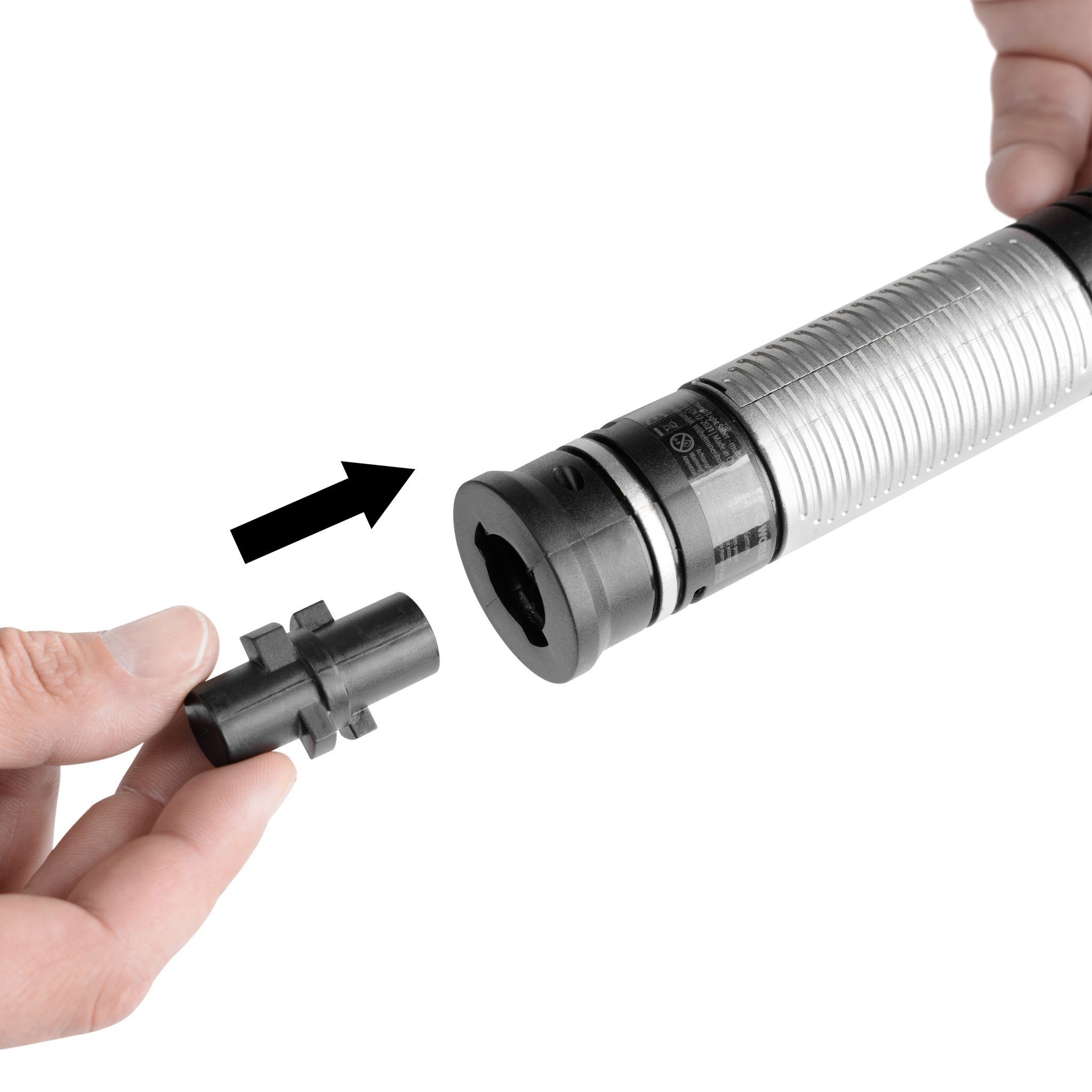 Maskworld Lichtschwert Doppelklingen Adapter, Verbinde zwei Lichtschwerter zu einem Laserschwert mit Doppelklinge