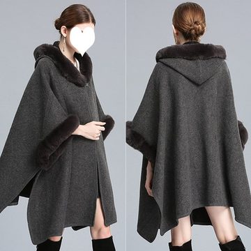 Dekorative Poncho Winter Warme Poncho Schal Wrap, Mode-Poncho Damen (1-St) Winterponcho, ein winterliches Geschenk für Ihre Freundinnen