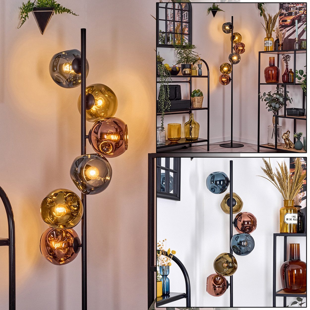 hofstein Stehlampe Stehlampe aus Metall/Glas in günstig online kaufen