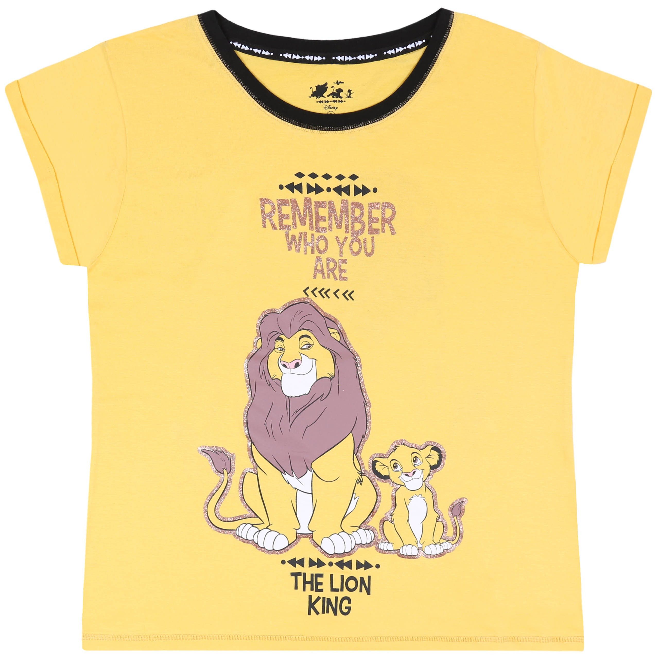 Kurzarmbluse Gelbes T-Shirt "König der Löwen" für Damen DISNEY L