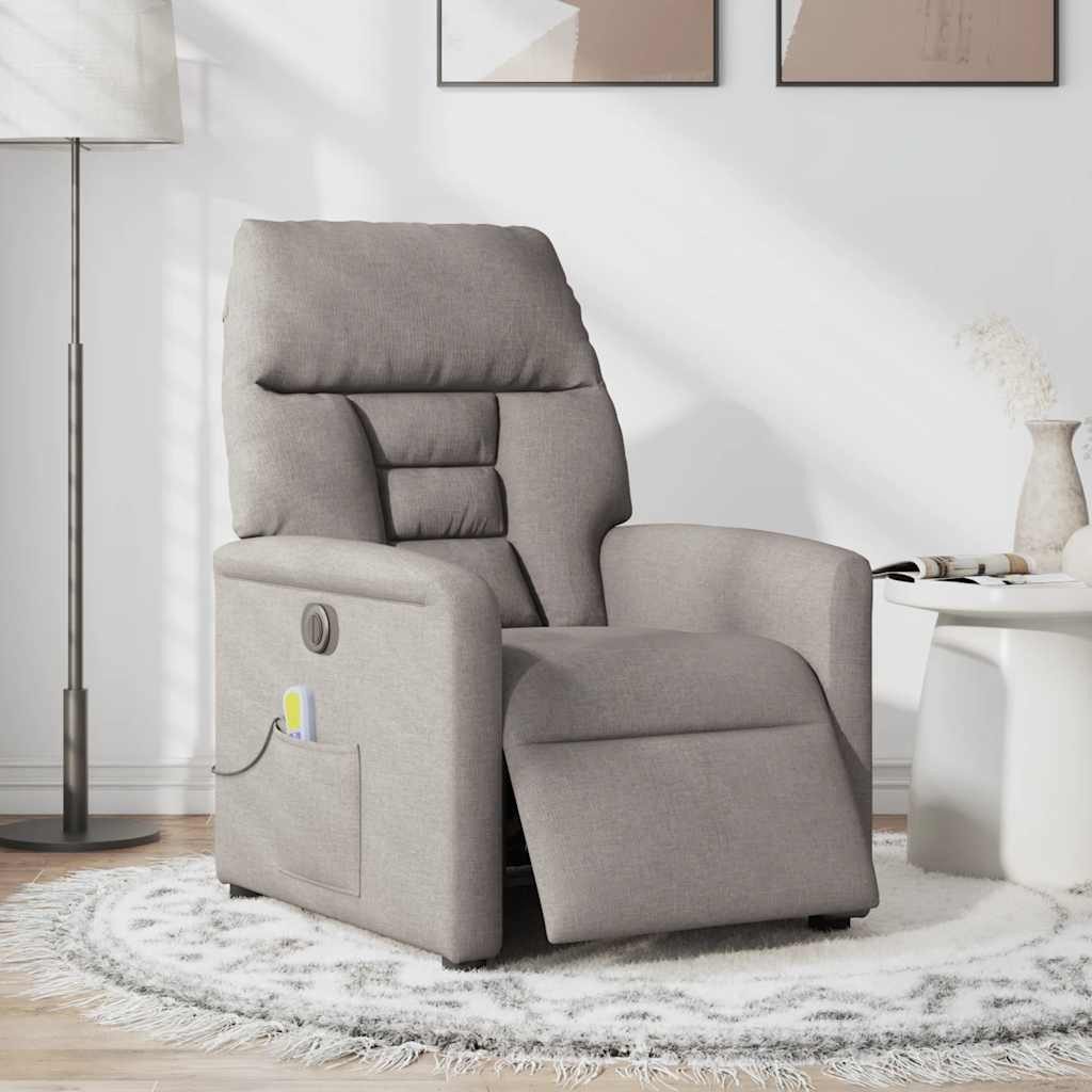 vidaXL Sessel Massagesessel Elektrisch Taupe Stoff günstig online kaufen