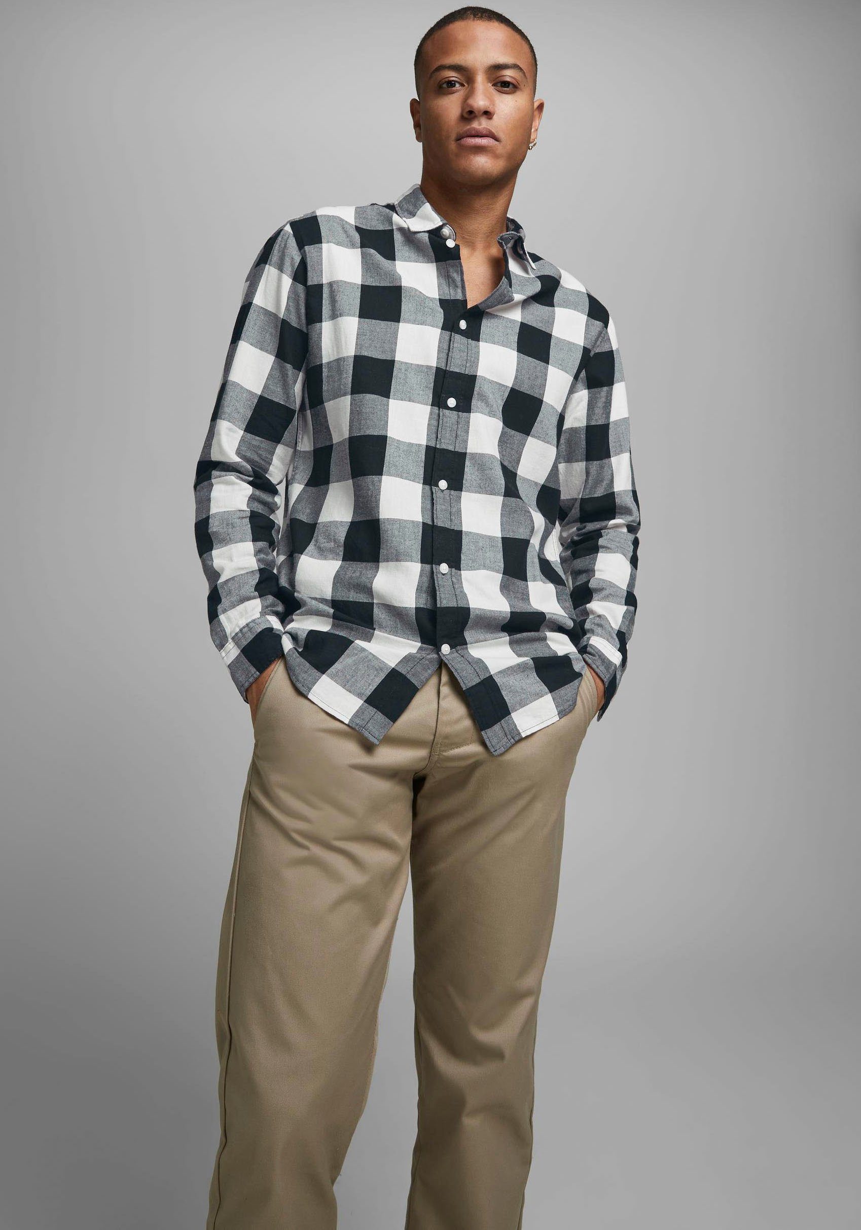 Jack & Jones Karohemd JJ JJEGINGHAM TWILL SHIRT L/