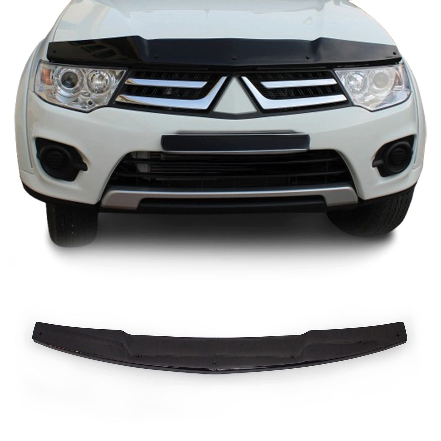 OMAC Lüftungsgitter Motorhaube Deflektor schutz für Mitsubishi L200 2006-2015 Dunkel (1 St), Luftabweiser, Abweiser, Schneeschutz, Langlebig,Einfache Montage