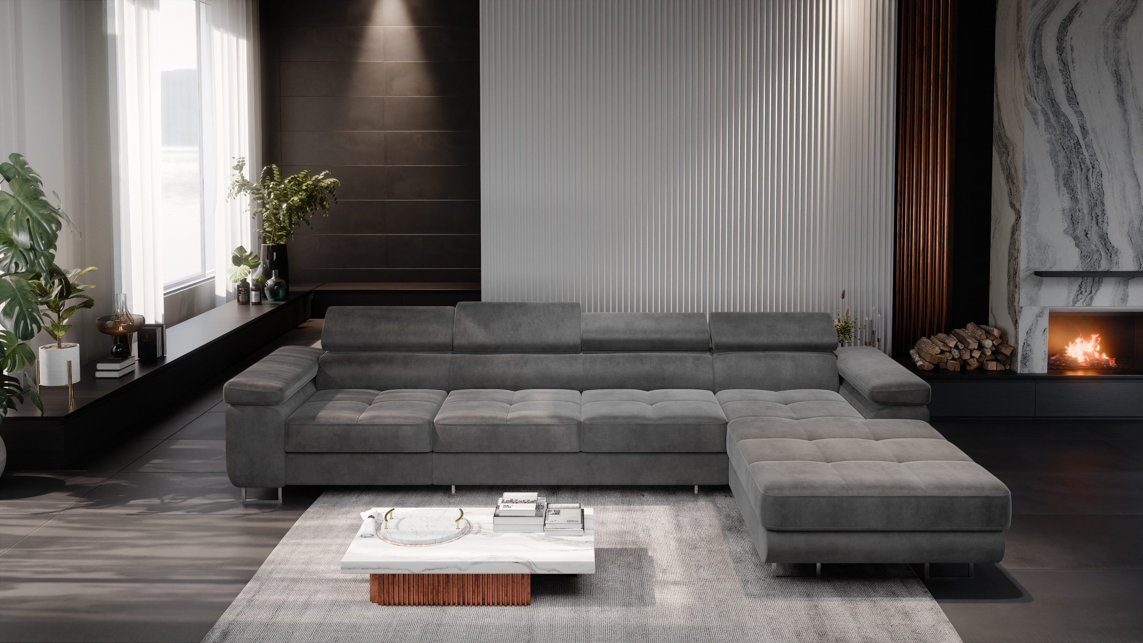 NEXT COLLECTION Ecksofa Alonzo Maxi, Verstellbare Kopfstützen, Bettzeugcont günstig online kaufen