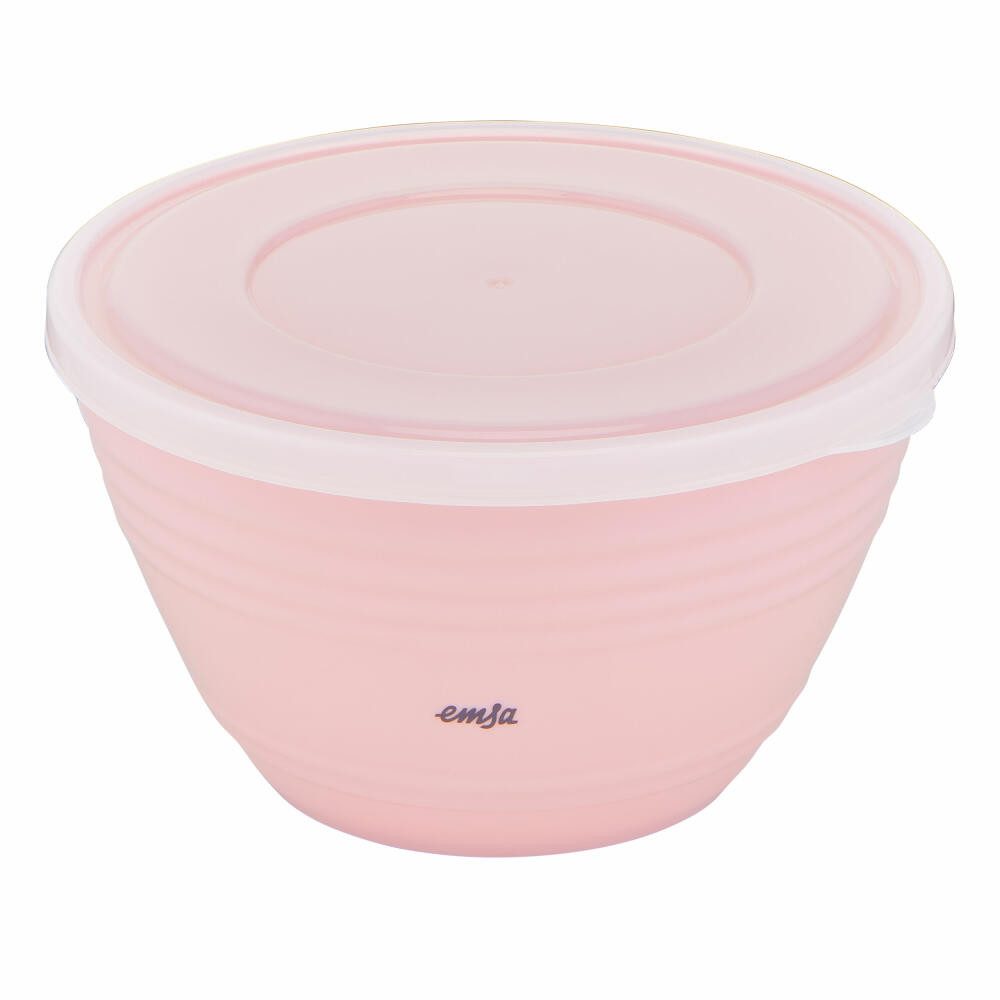 Emsa Rührschüssel Prep & Bake mit Deckel, Rosa, 1.7 L, Kunststoff, Silikon