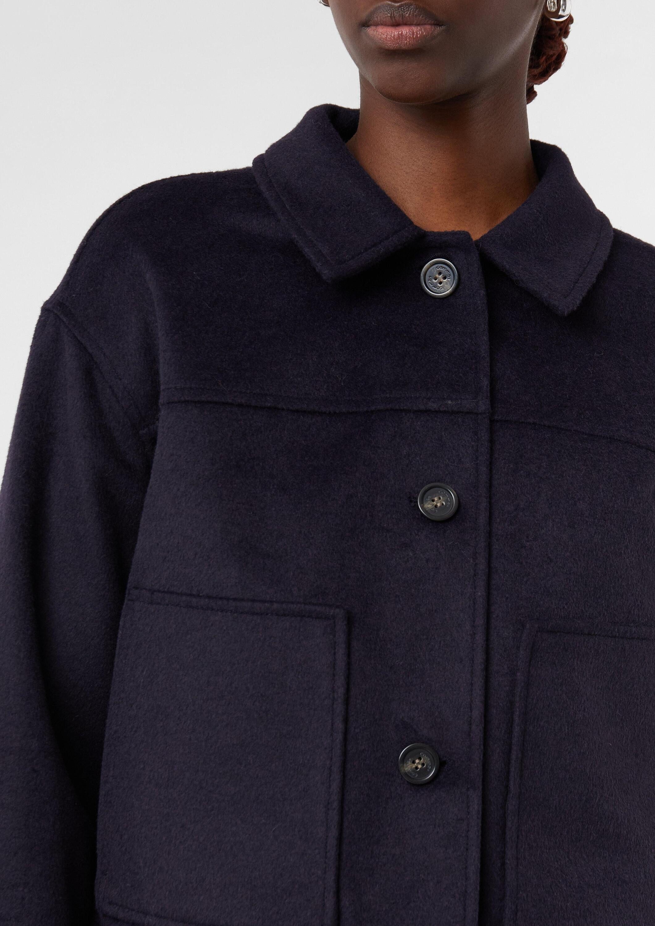 comma Funktionsjacke Outdoor-Jacke Weiche Wollmix-Jacke mit aufgesetzten Taschen