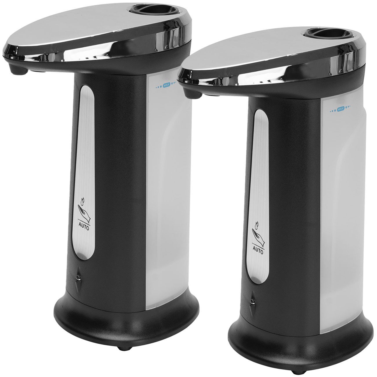 Casativo Seifenspender Sensor Seifenspender automatisch kontaktlos 400ml Infrarot Edelstahl, (2-tlg), tropffreie Dosierung/Infrarot-Sensorik/Sichtfenster-Anzeige