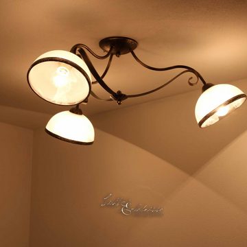 Licht-Erlebnisse Deckenleuchte ANTICA, ohne Leuchtmittel, Deckenlampe Esszimmer Wohnzimmer in Messing 3x E27