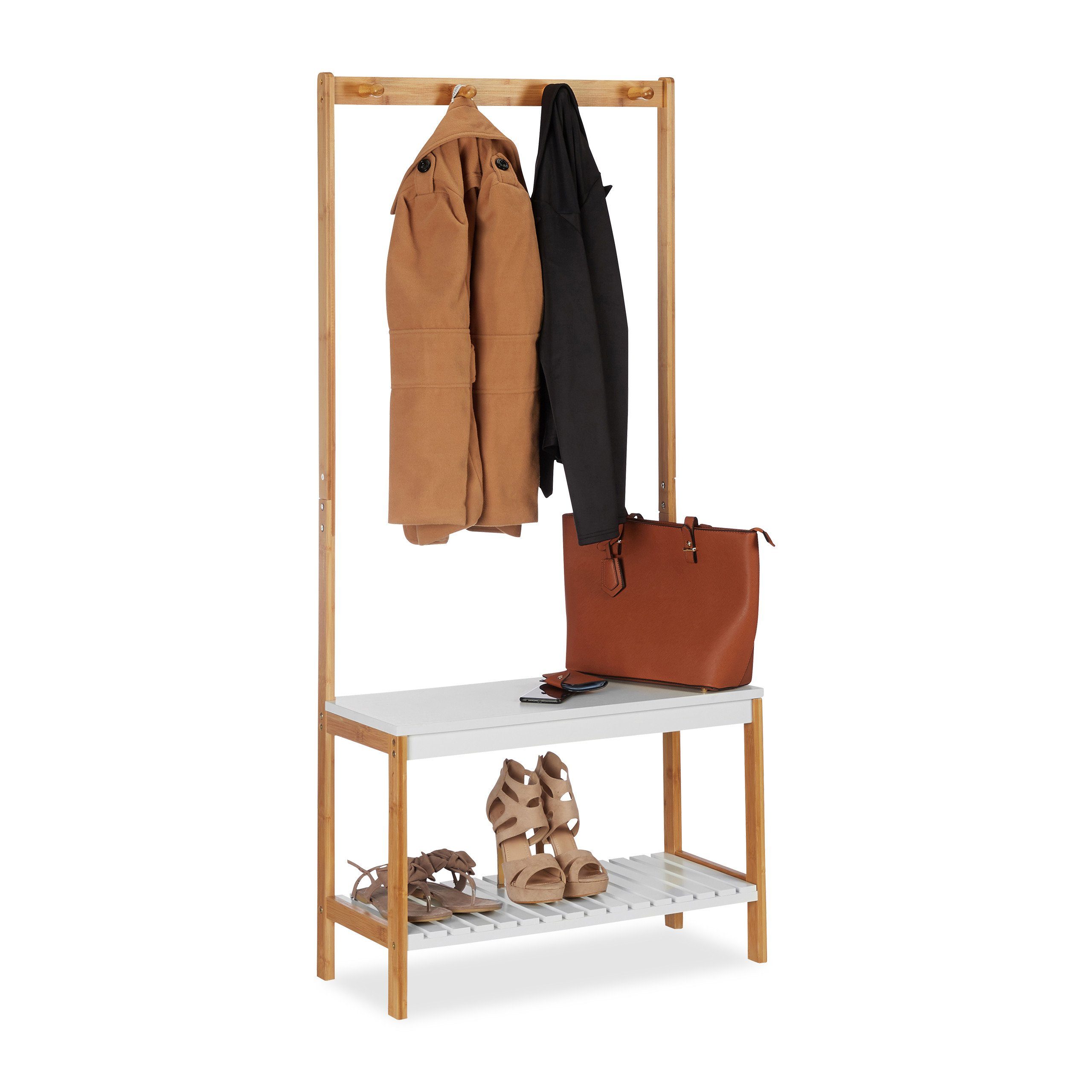 relaxdays Garderobenständer mit Schuhregal günstig online kaufen