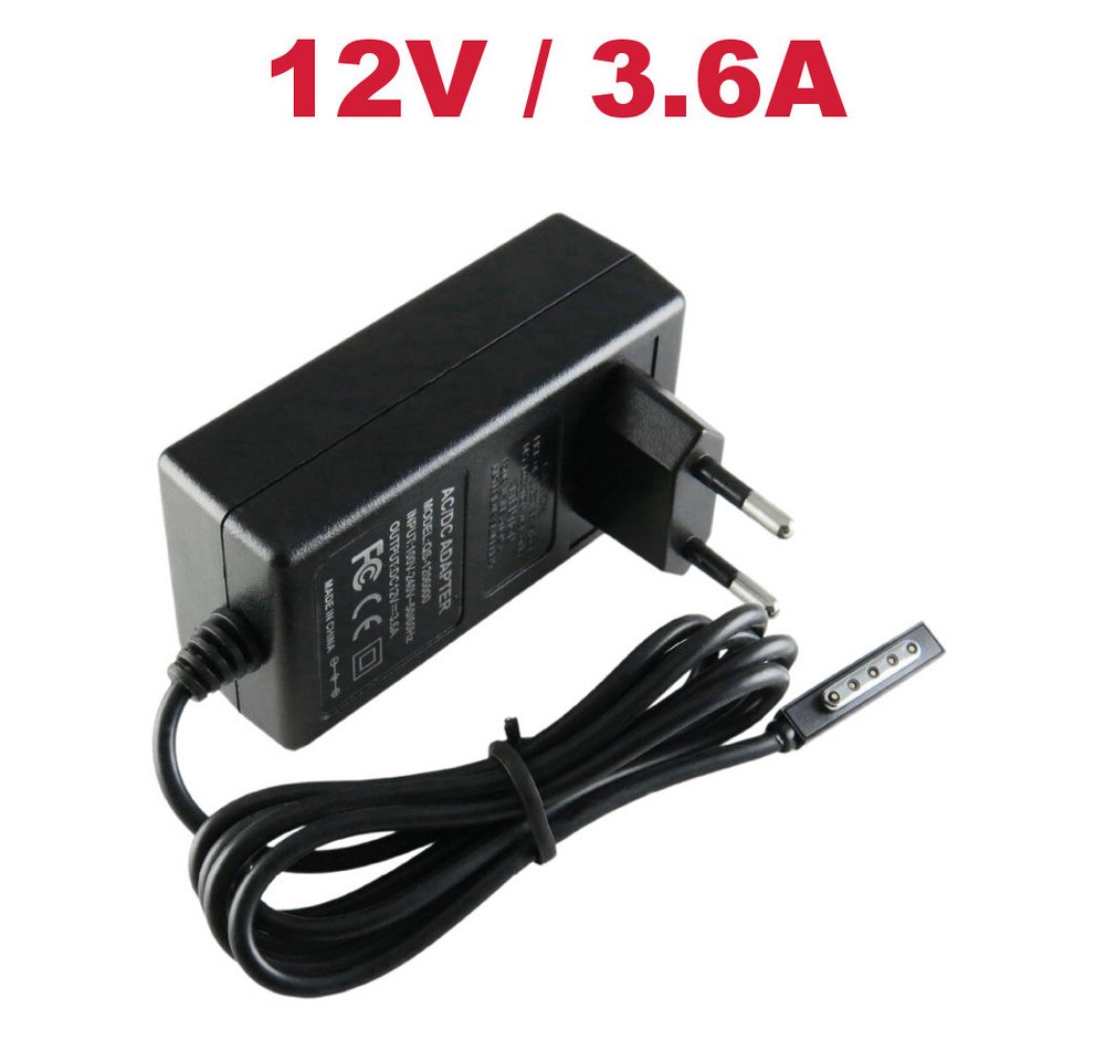 Trade-Shop Ladekabel passend für Microsoft Surface RT/Pro/RT 10.6/Pro 2 Notebook-Netzteil (Ersatz für DSE-AD24-120200, Q6T-00002 - Stecker Eingang: EURO-Stecker)