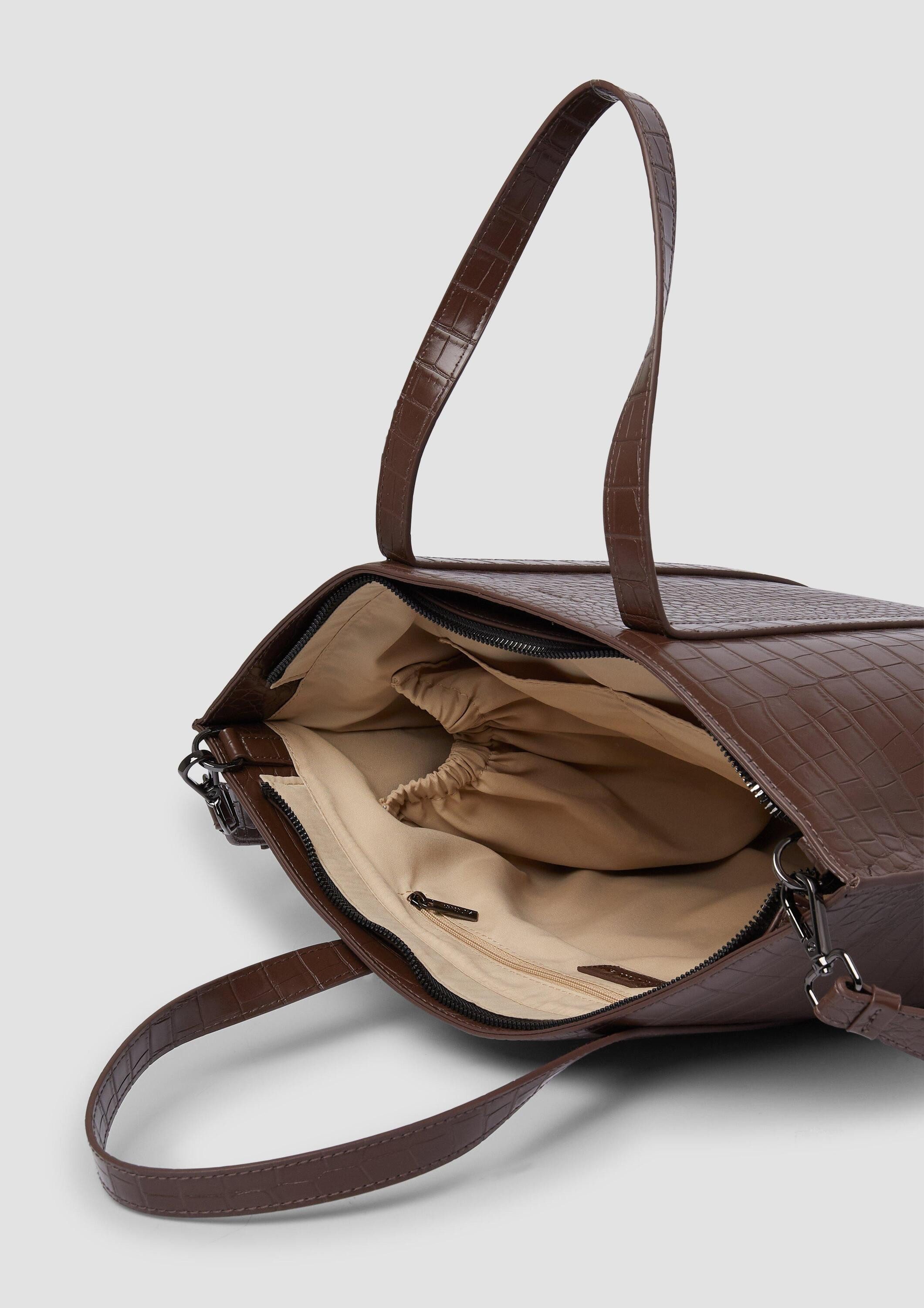 s.Oliver Handtasche Tasche, Geräumiger Shopper aus Lederimitat in Kroko-Optik