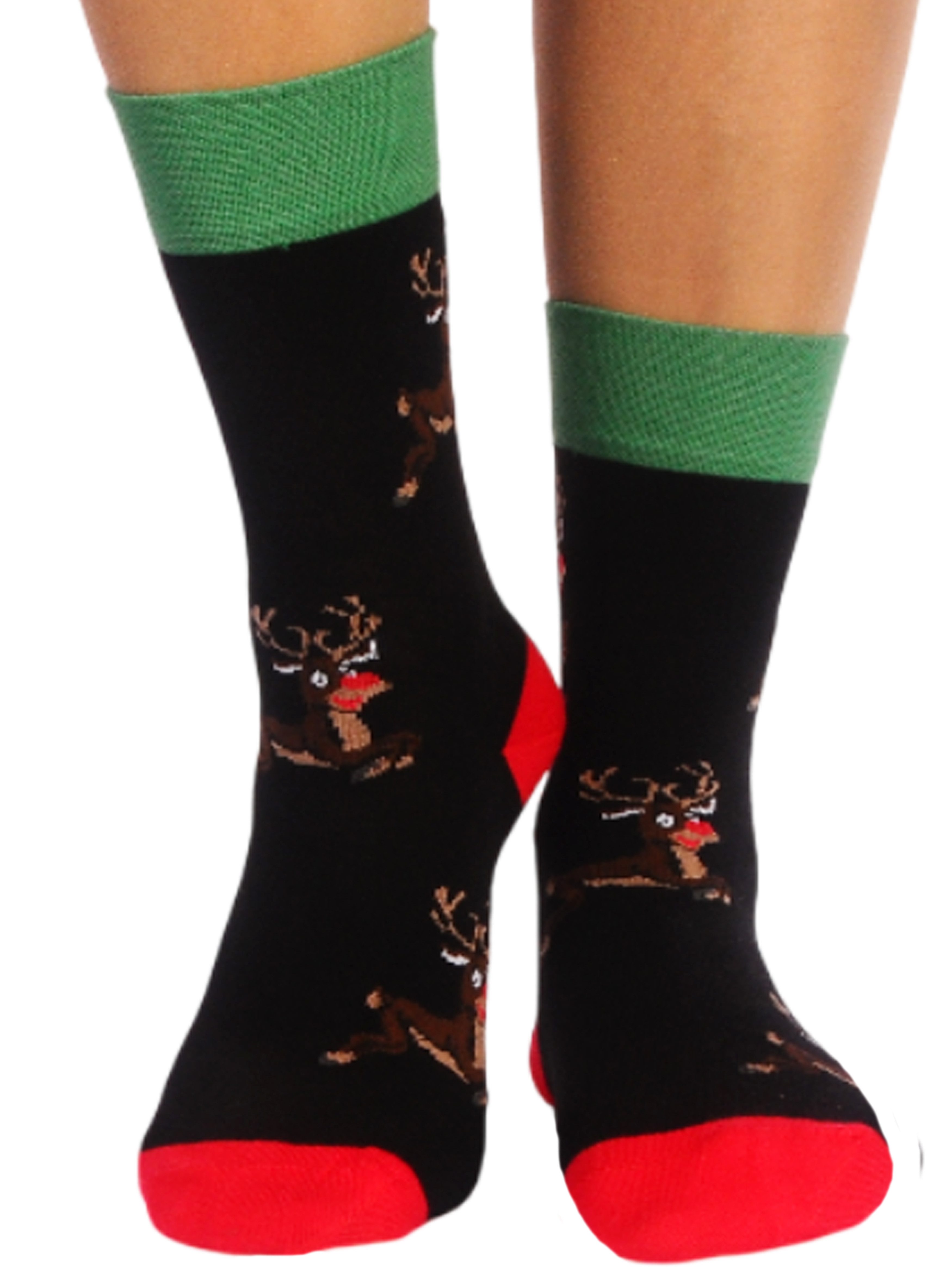 Socken Weihnachtssocken socks weihnachtlich 1 Paar Strümpfe in schwarz