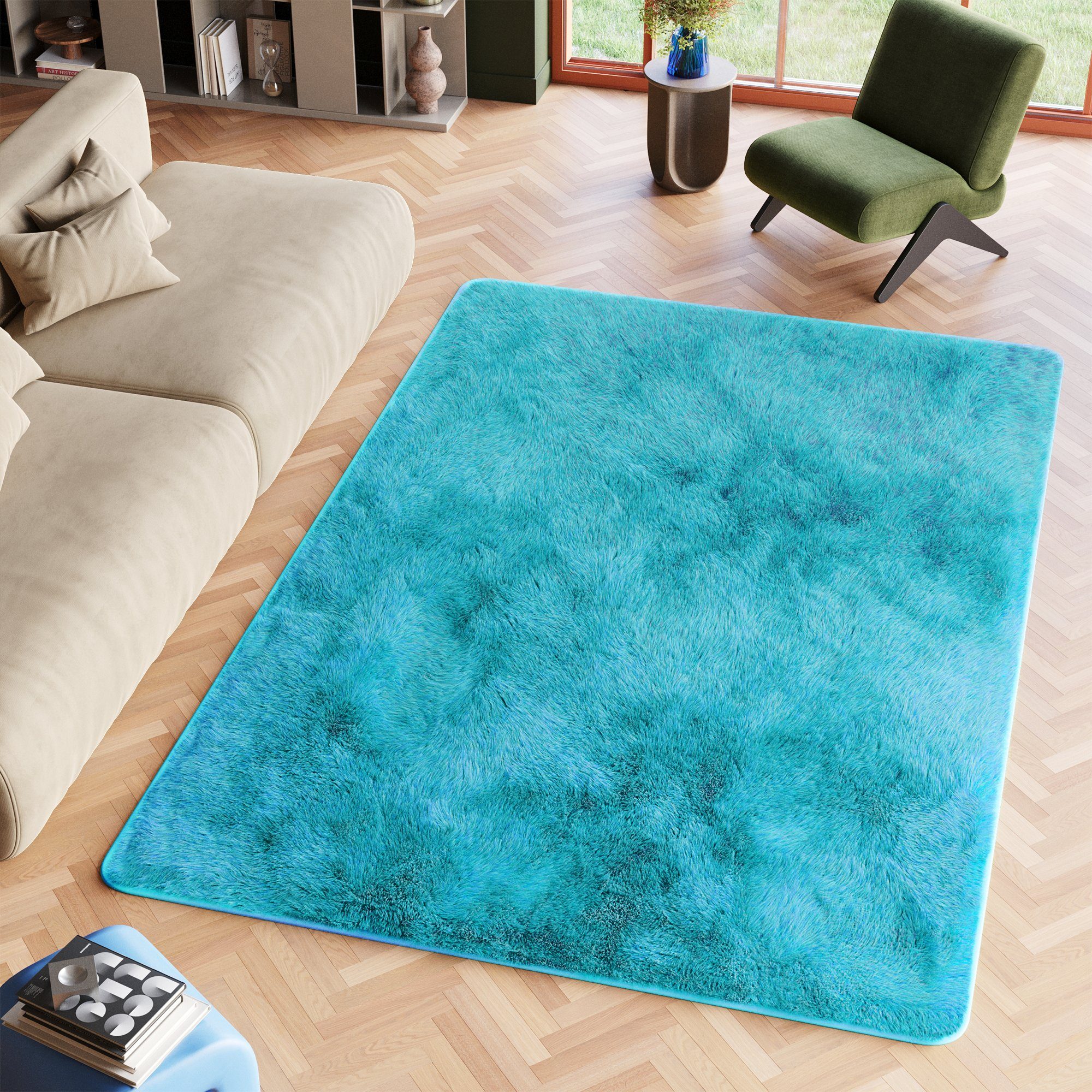 Tapiso Hochflor-Teppich SILK, rechteckig, Höhe: 35 günstig online kaufen