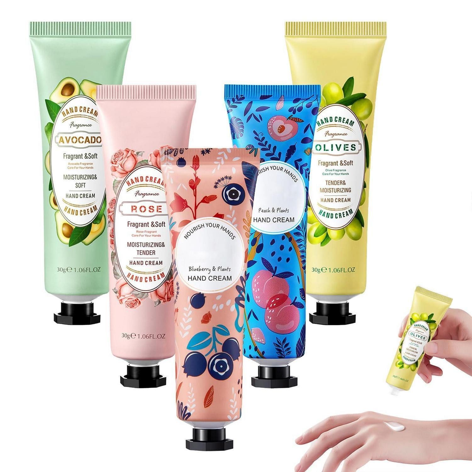 LuxusKollektion Pflege-Geschenkset Handcreme Set 5er Damen Geschenk Set Feuchtigkeitscreme